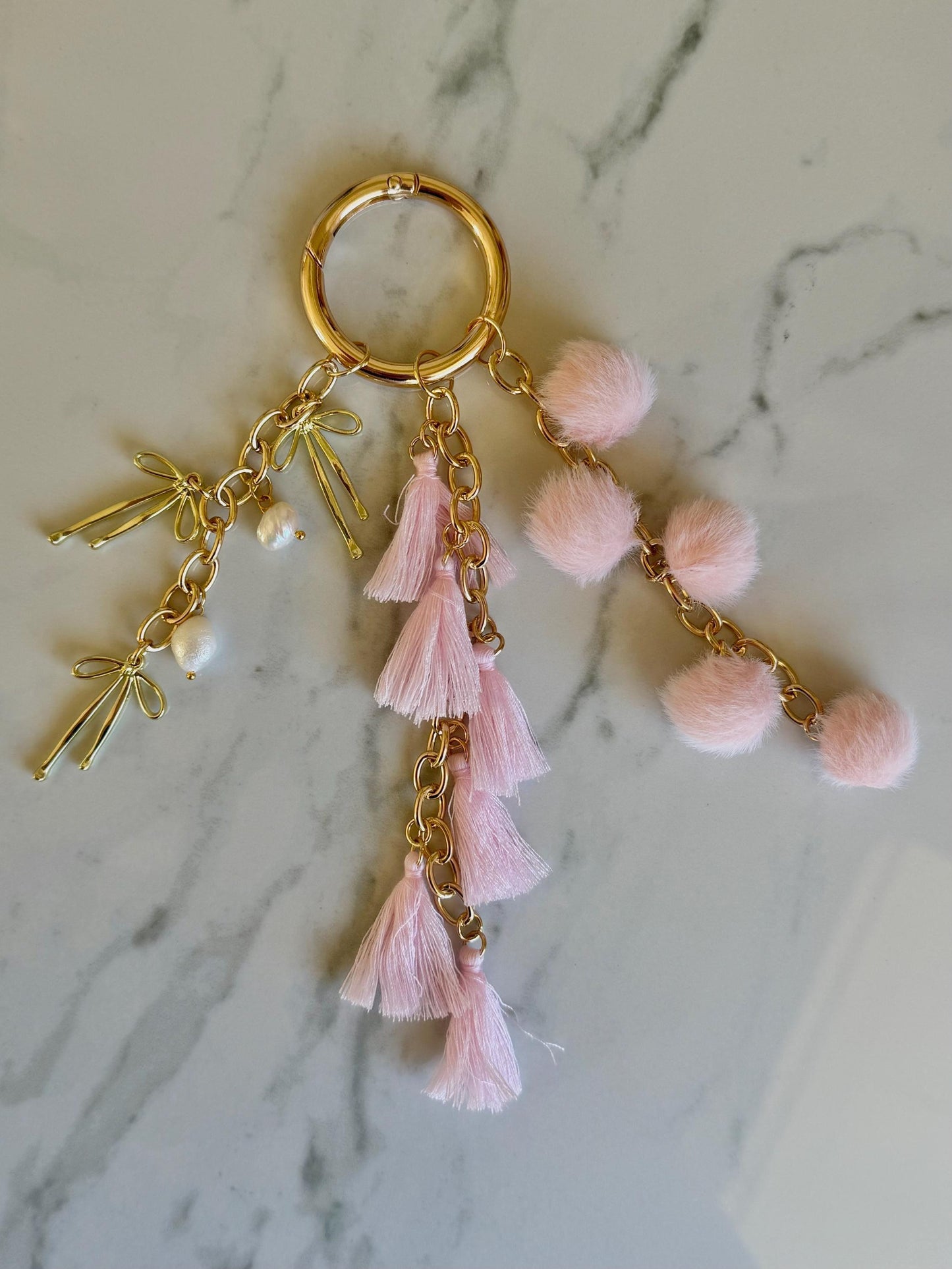 Gold Bag Charm Keychain Holder High End Bag Accessory for Bag Purse Charms For Purse Keychains for Handbag Charms Crystal Charm Key chain