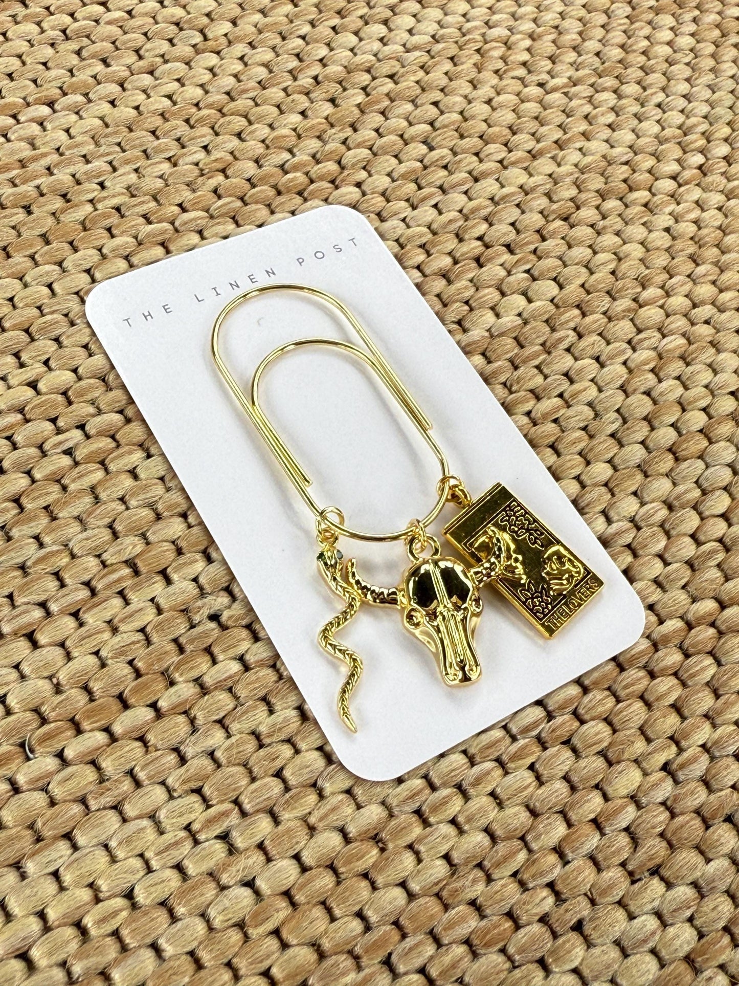 Planner Paper Clip | Gold Halloween Bookmark for Journal | Accessories | Cute Tarot Card Planning Accessory | Book Placeholder Charm Fall