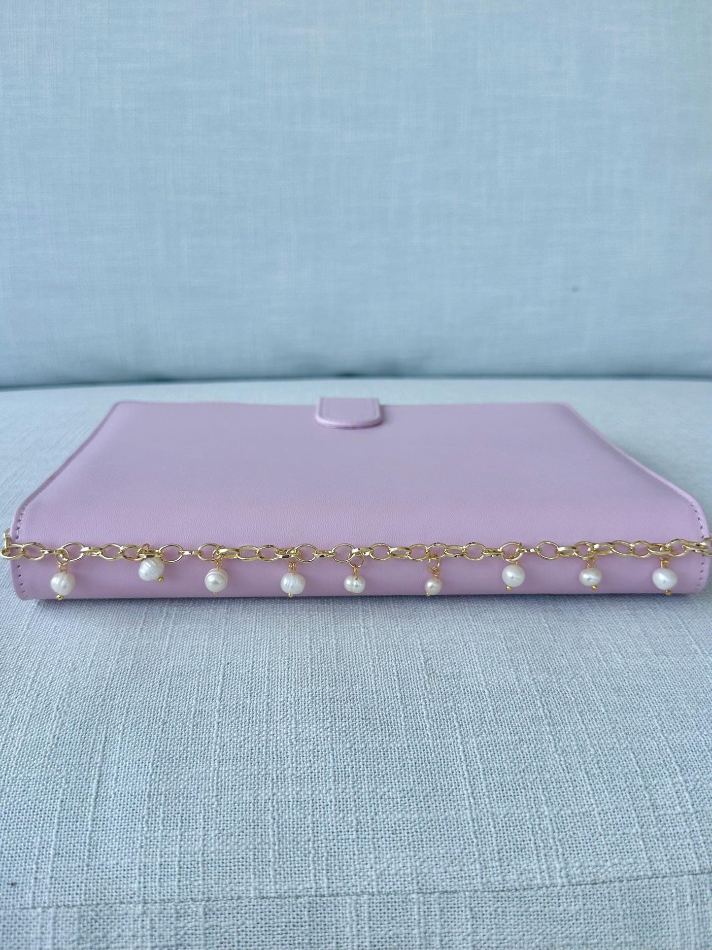 A5 Planner Decoration Accessory | Journal Chain Decor for Planning | Gold and Pearl Planner Chain with Charms | Stationary | Luxe