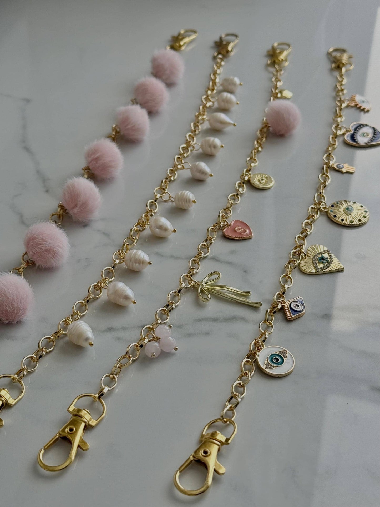A5 Planner Decoration Accessory | Journal Chain Decor for Planning | Gold and Pearl Planner Chain with Charms | Stationary | Luxe