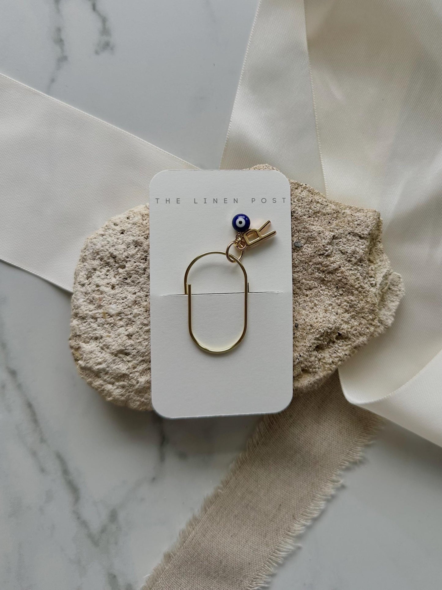 Planner Paper Clip | Evil Eye Initial Gold Bookmark for Journal | Accessories | Cute Adorable Planning Accessory | Book Placeholder Charm