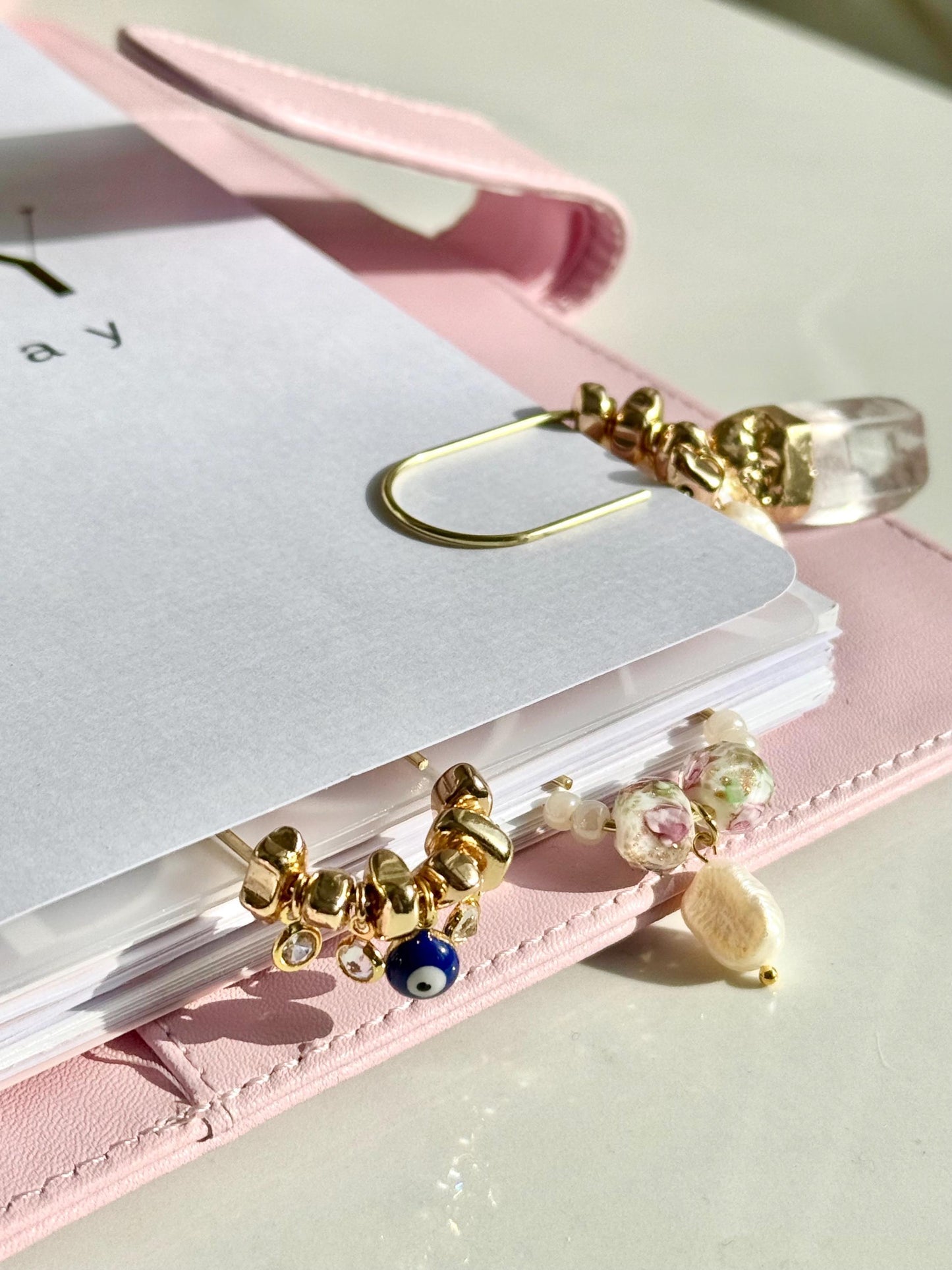 Planner Paper Clip | Evil Eye CZ Gold Plated Bookmark for Journal | Accessories | Cute Adorable Planning Accessory | Book Placeholder Charm
