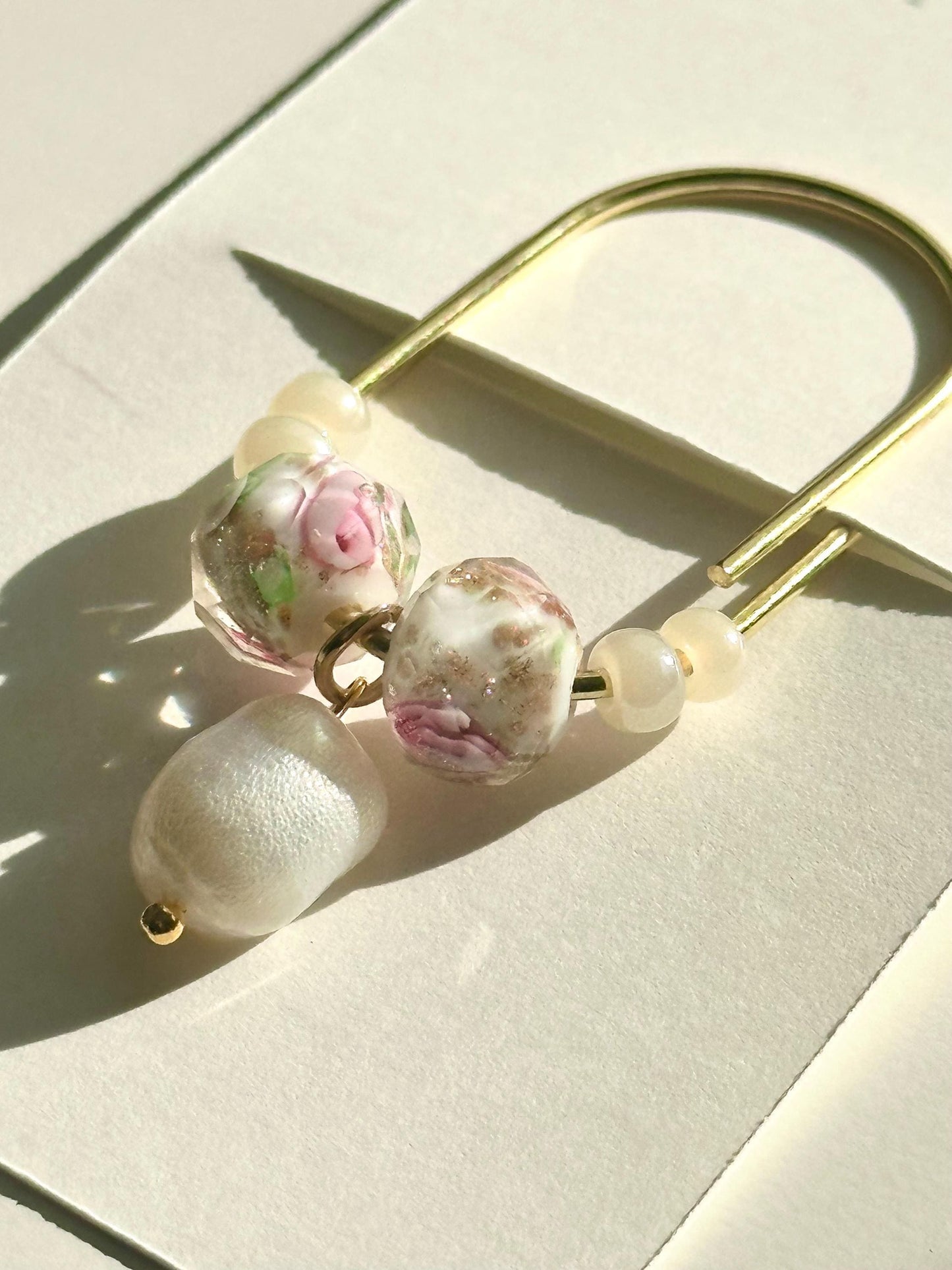 Planner Paper Clip | Gold Pearl Bookmark for Journal | Accessories | Cute Freshwater Pearls  Planning Accessory | Book Placeholder Charm