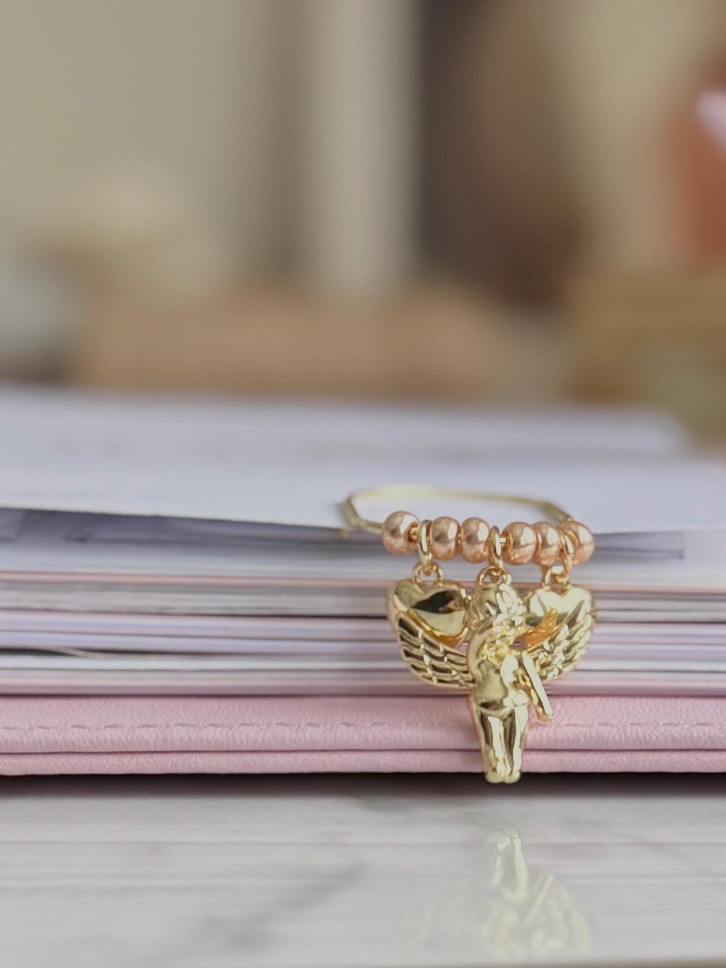 Planner Paper Clip Cherub Bookmark Charm for Journal Accessories for Planner Cute Adorable Planning Accessory | Gold Plated Book Charm