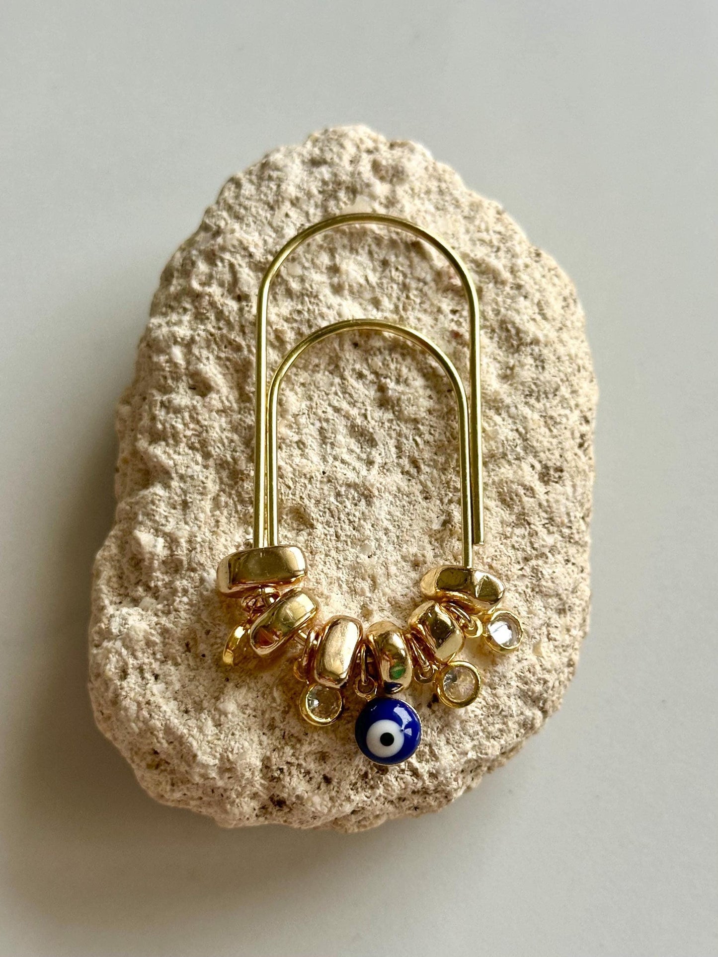 Planner Paper Clip | Evil Eye CZ Gold Plated Bookmark for Journal | Accessories | Cute Adorable Planning Accessory | Book Placeholder Charm