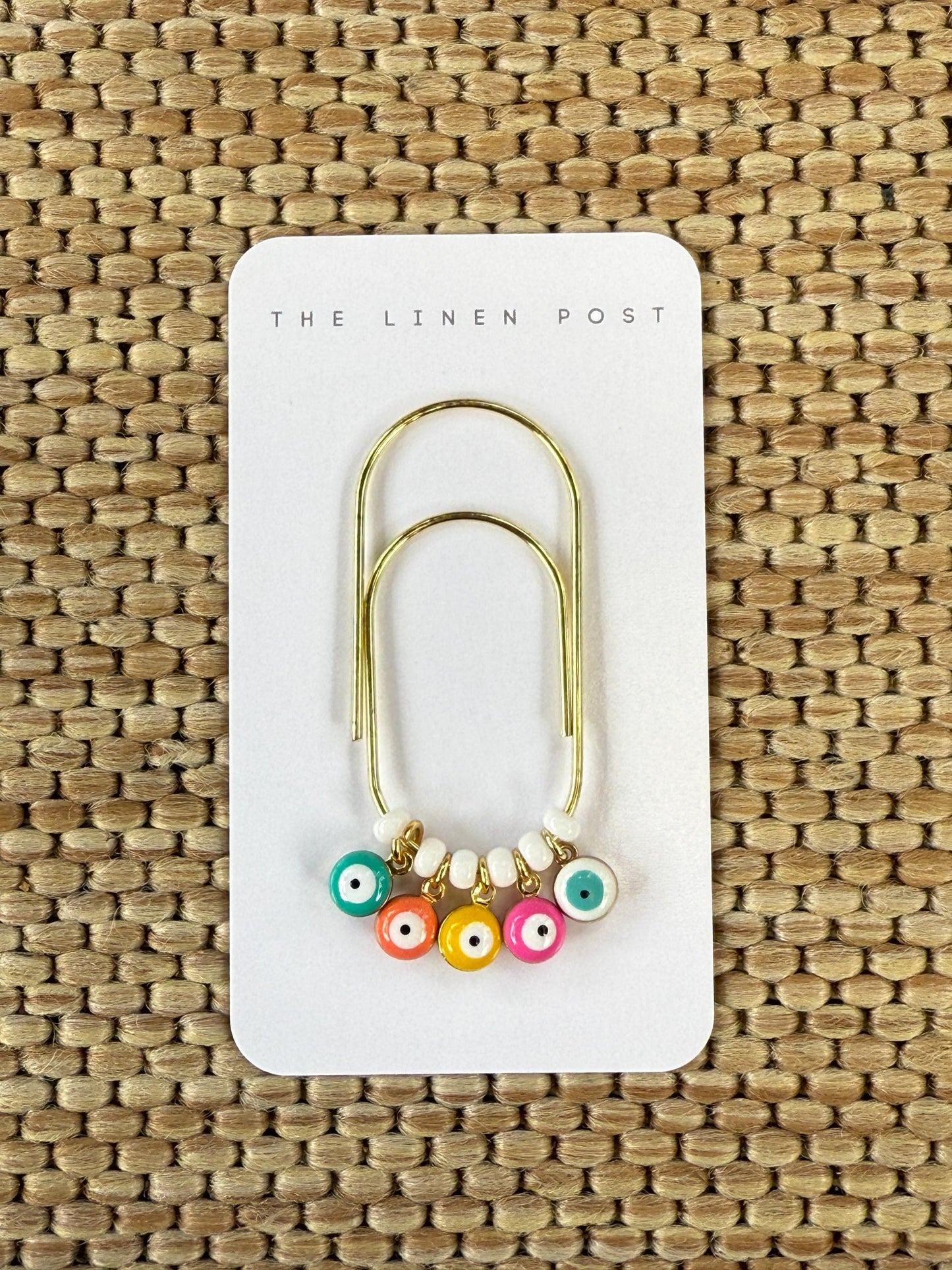 Planner Paper Clip | Gold Plated Evil Eye Bookmark for Journal | Accessories | Cute Adorable Planning Accessory | Book Placeholder Charm