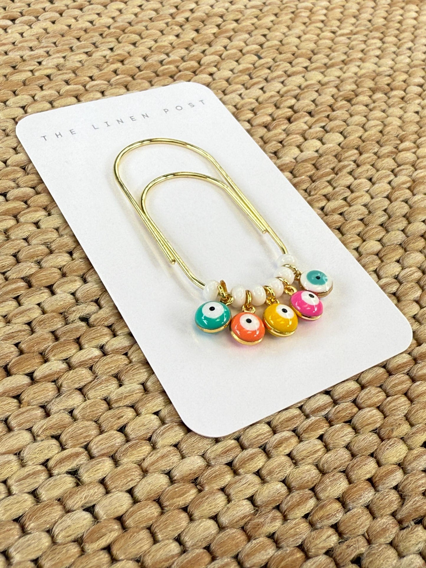 Planner Paper Clip | Gold Plated Evil Eye Bookmark for Journal | Accessories | Cute Adorable Planning Accessory | Book Placeholder Charm