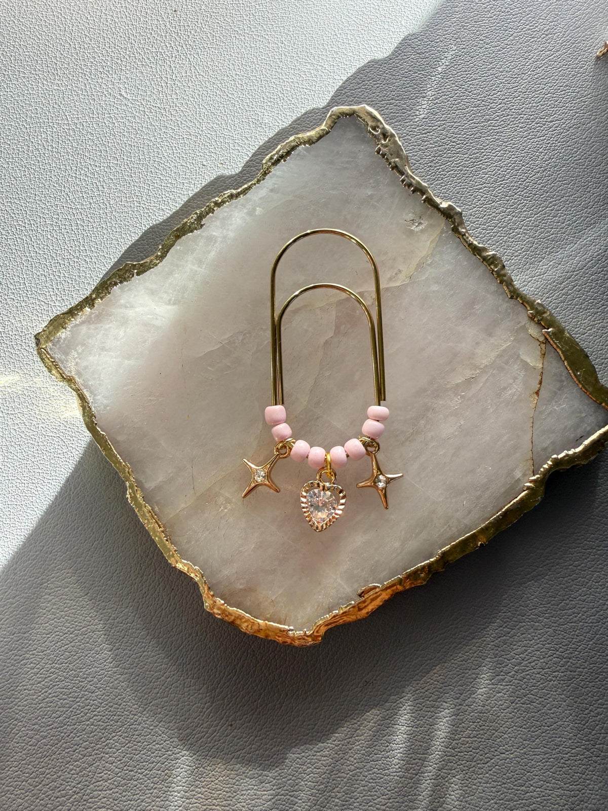 Pink Heart & Star Planner Clip