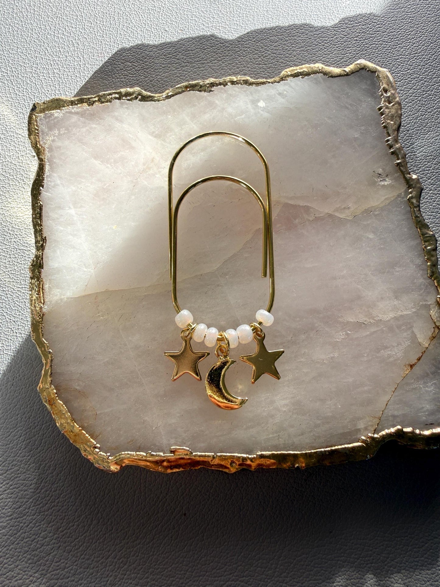 Planner Paper Clip Gold Bookmark for Journal with  Stars Accessories Cute Adorable Planning Accessory Book Placeholder Charm Book mark