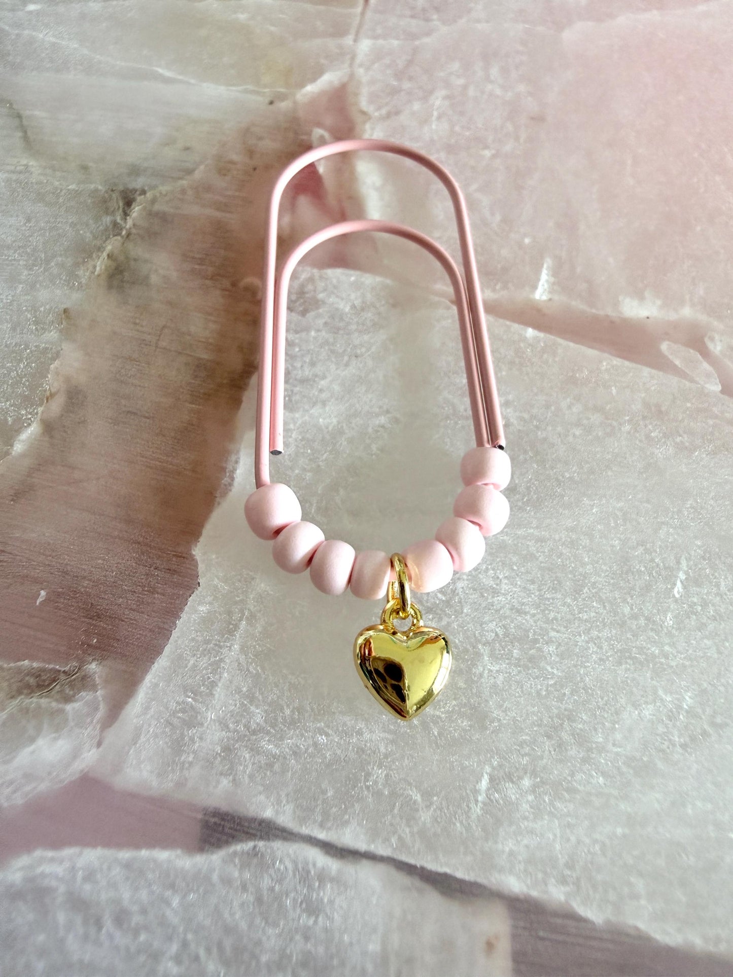 Planner Paper Clip | Gold Plated Heart Bookmark for Journal | Accessories | Cute Adorable Planning Accessory | Book Placeholder Charm Pink