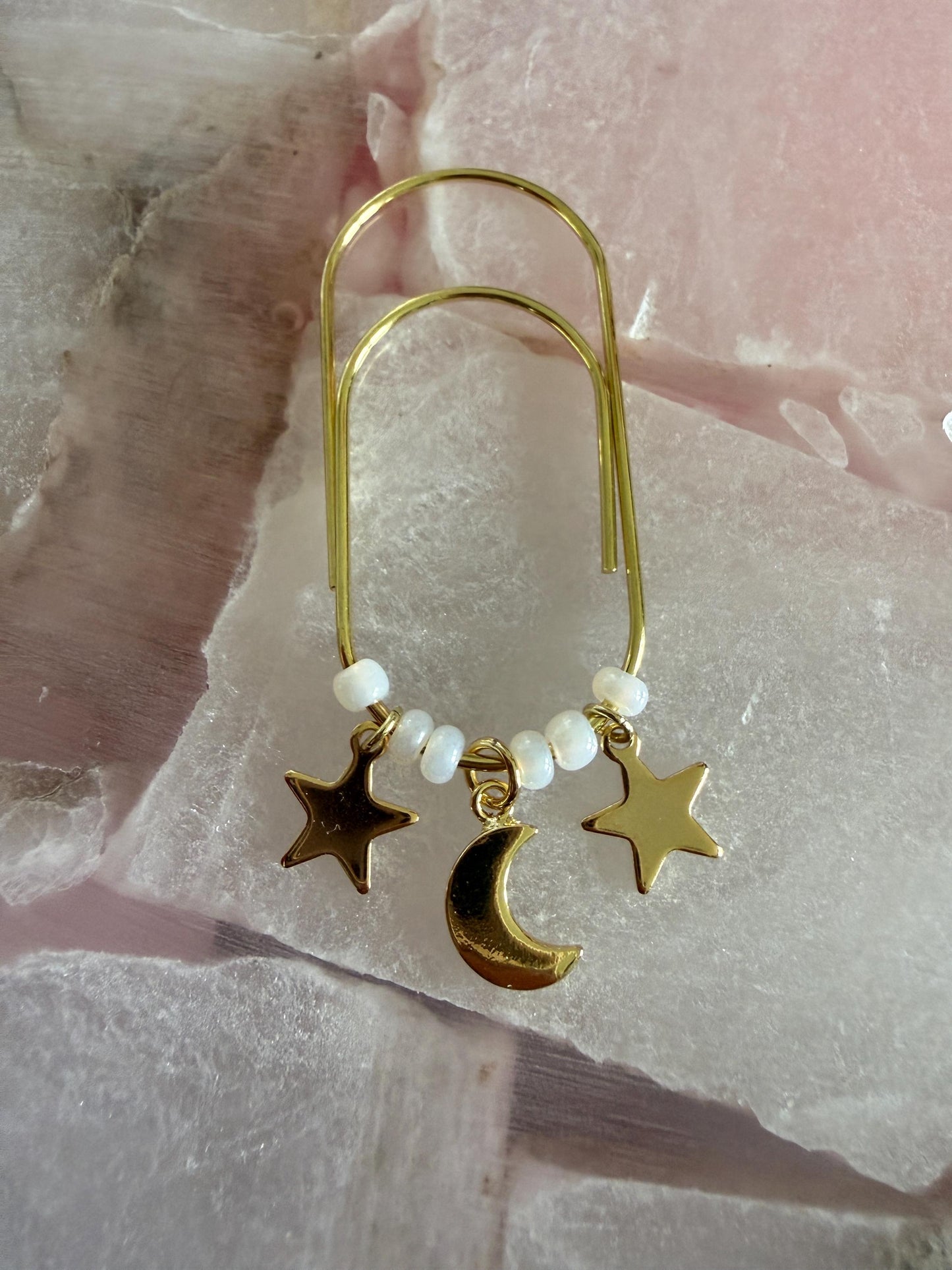 Planner Paper Clip Gold Bookmark for Journal with  Stars Accessories Cute Adorable Planning Accessory Book Placeholder Charm Book mark