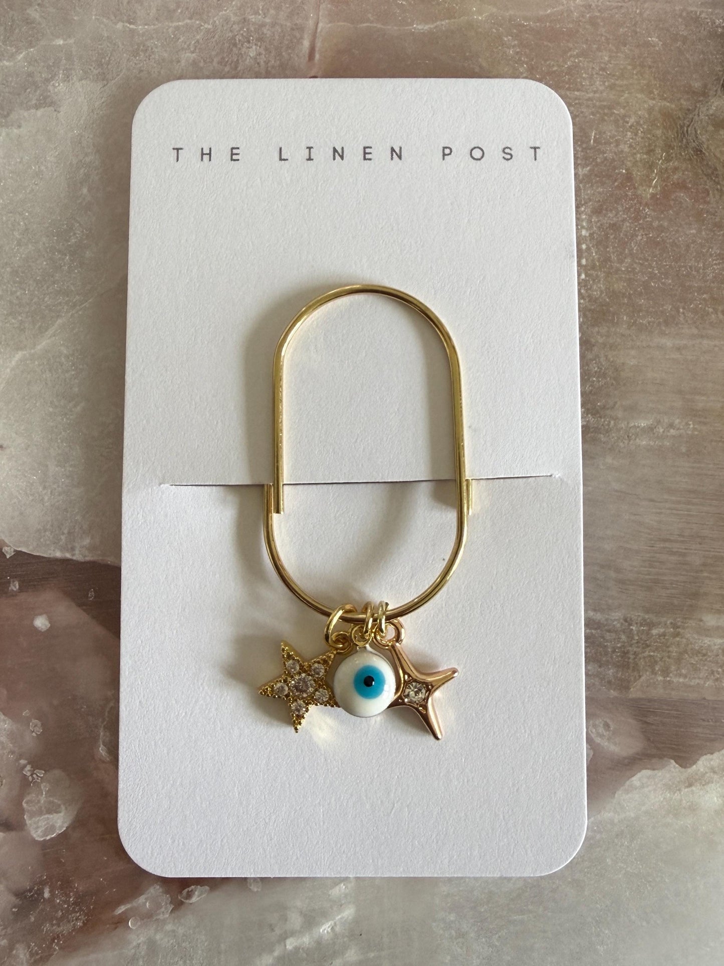 Gold Planner Paper Clip | Gold Bookmark for Journal | Evil Eye Accessories | Cute Adorable Planning Accessory | Book Placeholder Charm