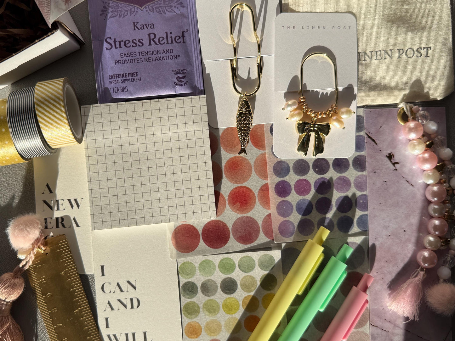 Luxe Stationery Subscription Box Elegant Monthly Desk Supplies Planner Accessories  Stickers Pens Planner Paper Clop Planner Charm Bookmark