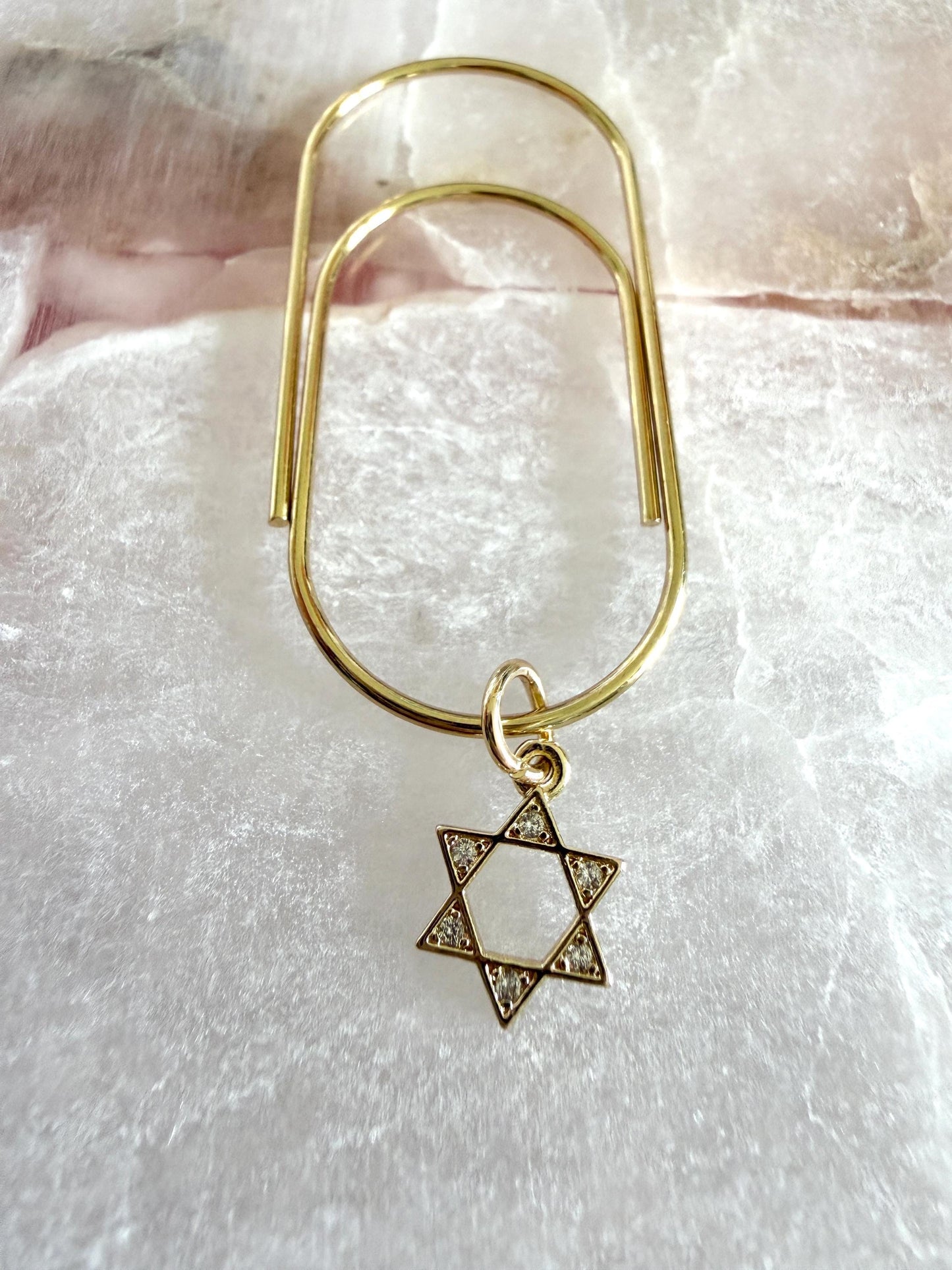 Gold Planner Paper Clip | Gold Bookmark for Journal | Star of David Charm | Cute Adorable Planning Accessory | Book Placeholder Charm Jewish