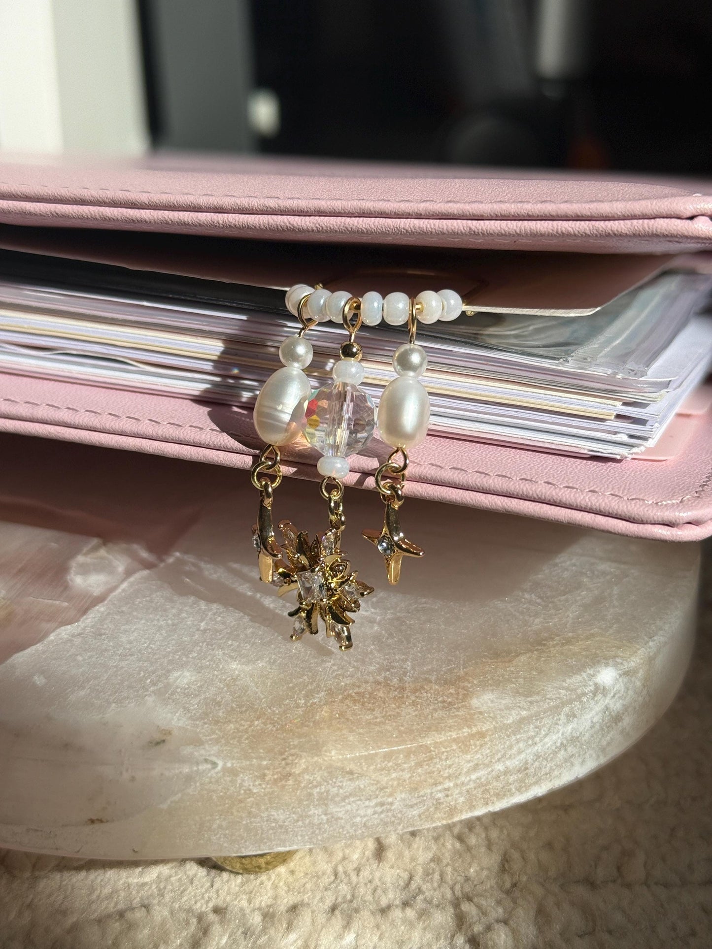 Gold Planner Paper Clip Gold Bookmark for Journal Christmas Accessories Cute Adorable Planning Accessory Book Snowflake Charm Holiday Pearls