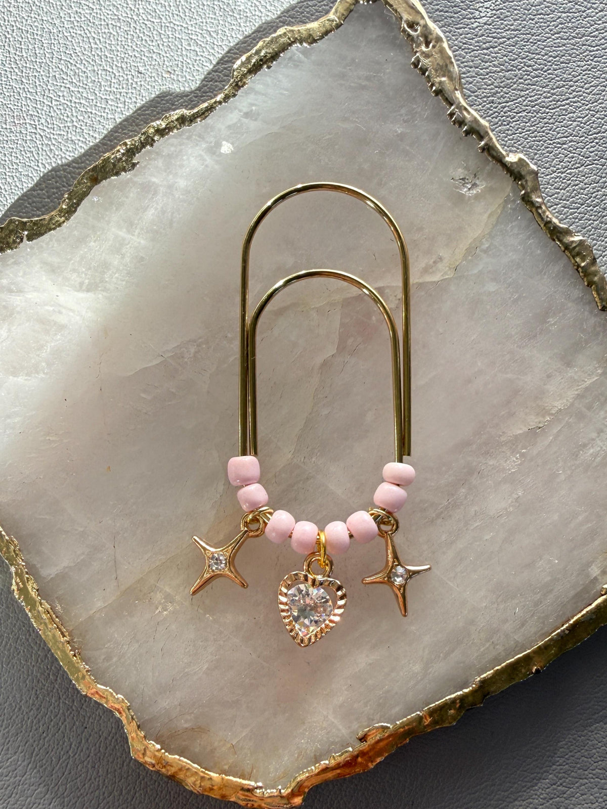 Pink Heart & Star Planner Clip