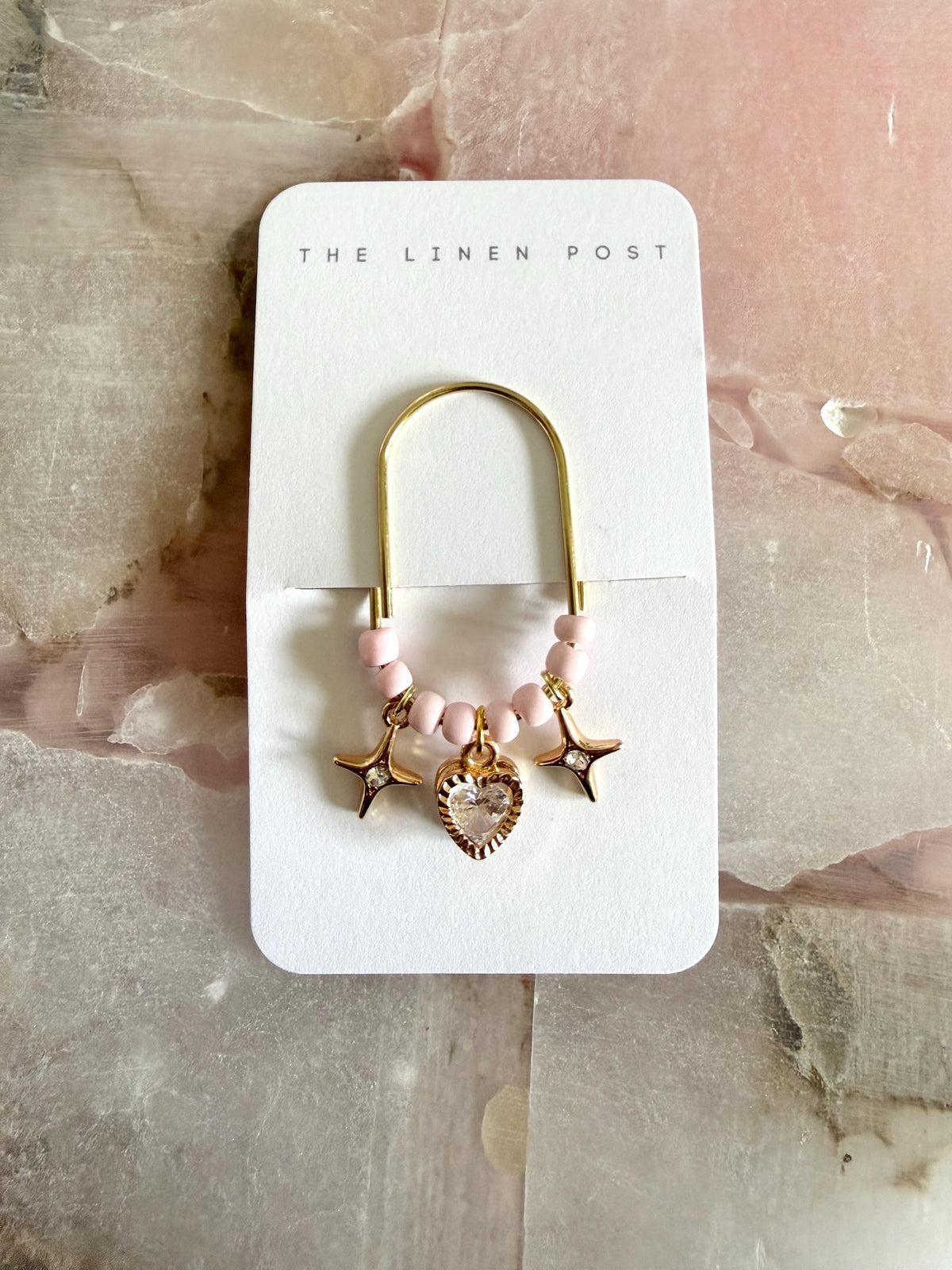 Pink Heart & Star Planner Clip