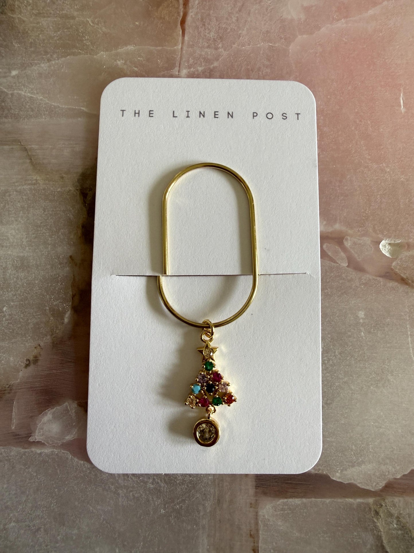 Gold Planner Paper Clip Gold Bookmark for Journal Christmas Accessories | Cute Adorable Planning Accessory Book Xmas tree Charm Holiday