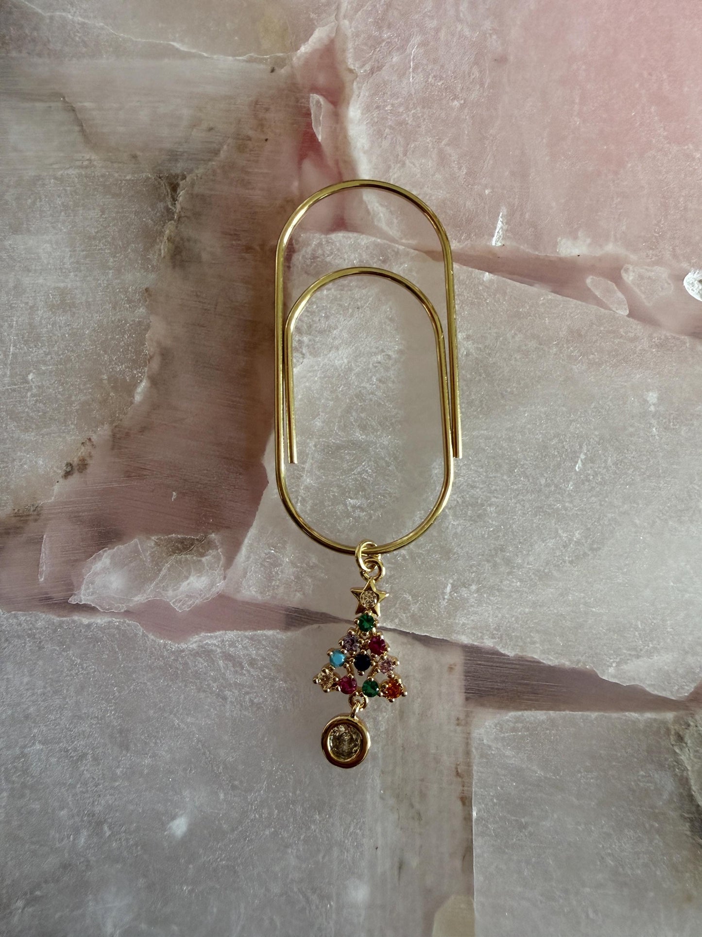 Gold Planner Paper Clip Gold Bookmark for Journal Christmas Accessories | Cute Adorable Planning Accessory Book Xmas tree Charm Holiday