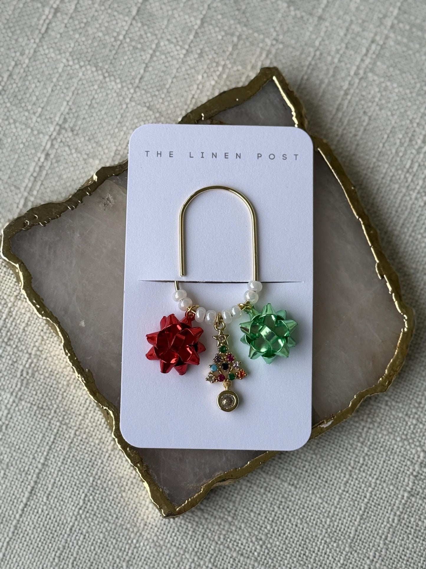 Gold Planner Paper Clip Gold Bookmark for Journal Christmas Accessories | Cute Adorable Planning Accessory Book Winter Charm Holiday