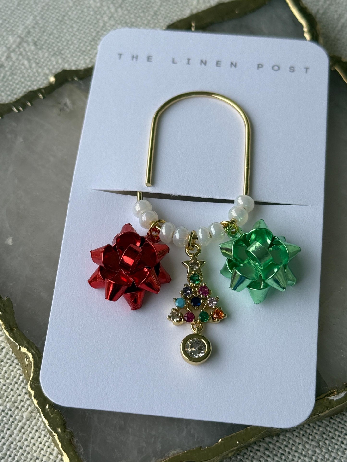 Gold Planner Paper Clip Gold Bookmark for Journal Christmas Accessories | Cute Adorable Planning Accessory Book Winter Charm Holiday