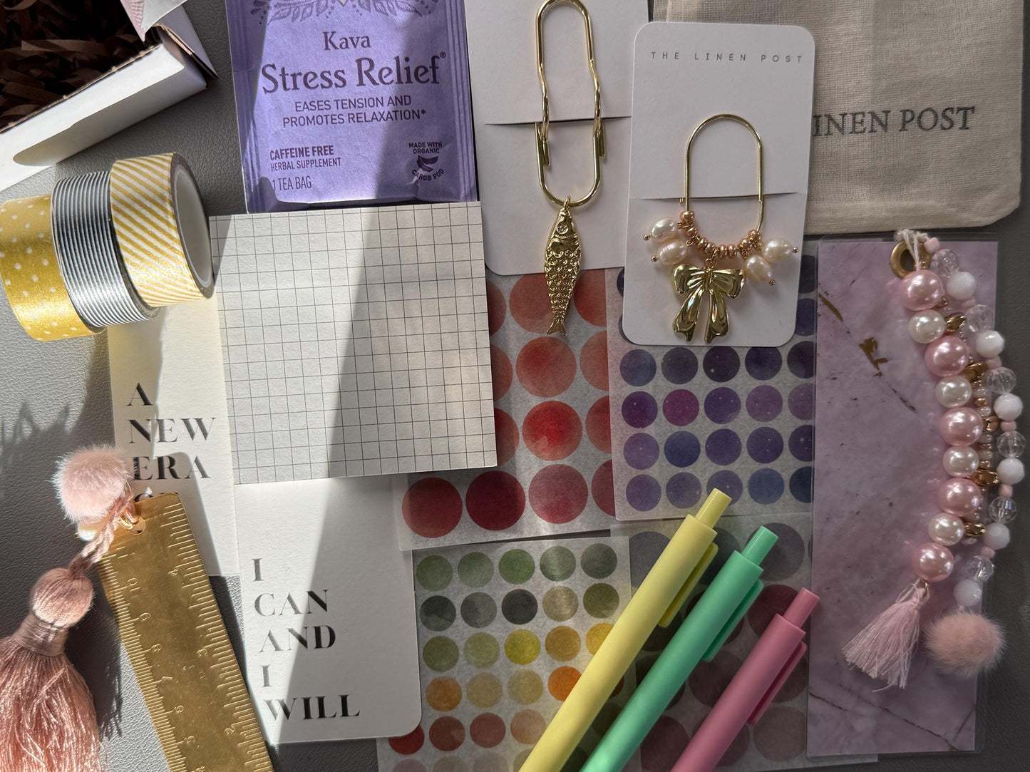 Luxe Stationery Subscription Box Elegant Monthly Desk Supplies Planner Accessories  Stickers Pens Planner Paper Clop Planner Charm Bookmark