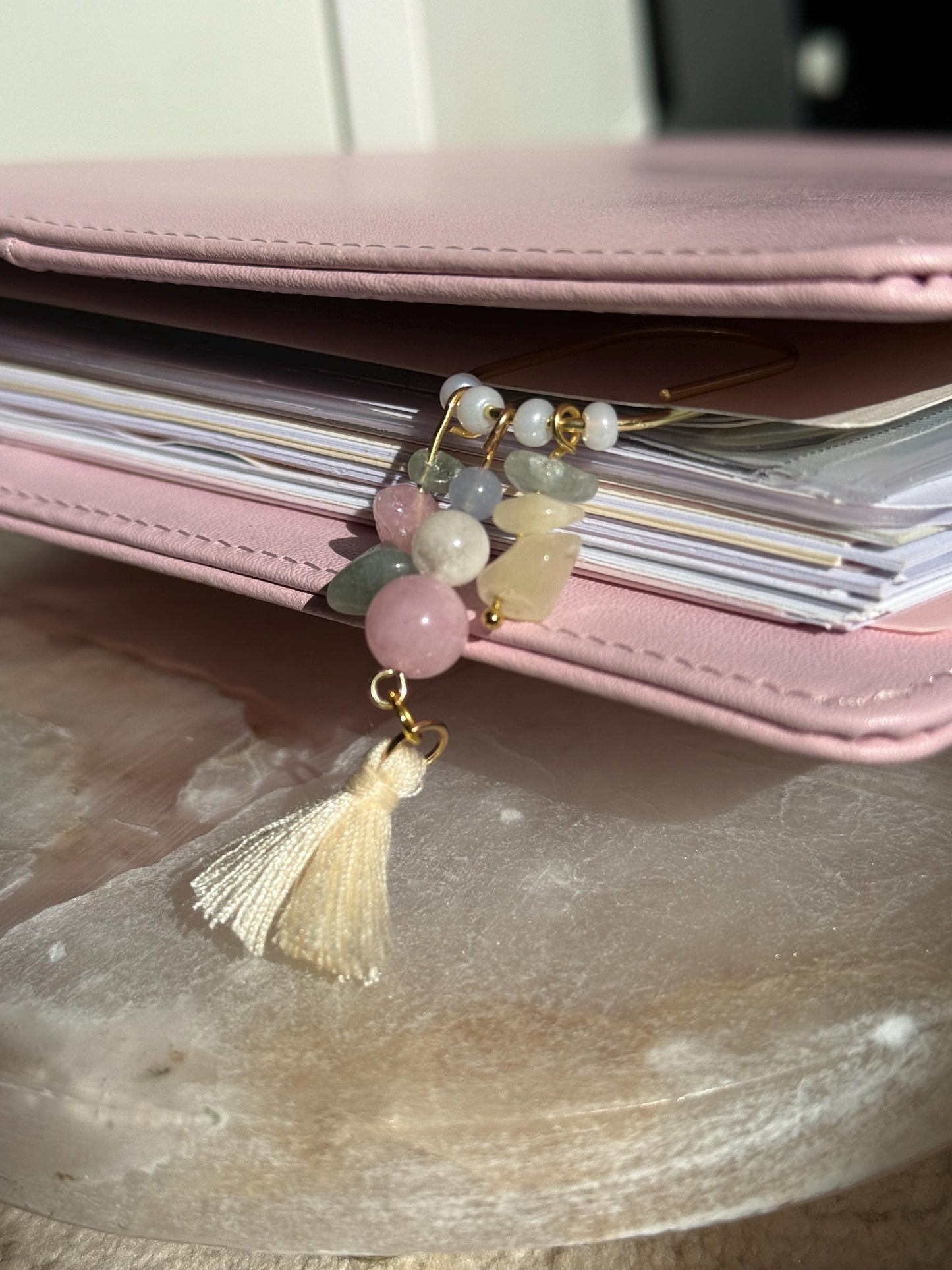 Gold Planner Paper Clip Gold Bookmark for Journal Planner Accessories Cute Adorable Planning Accessory Book Charm Holiday Gift Genuine Stone