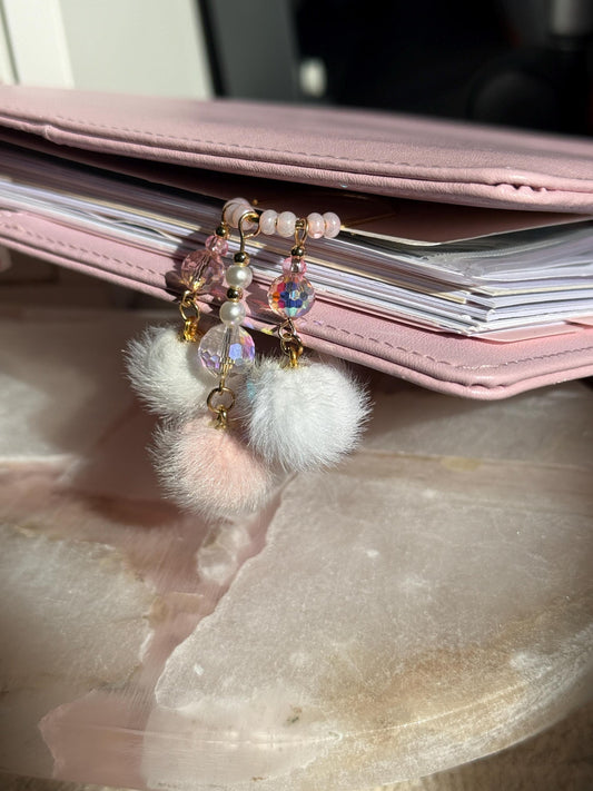 Pink Pom Pom Holiday Planner Clip