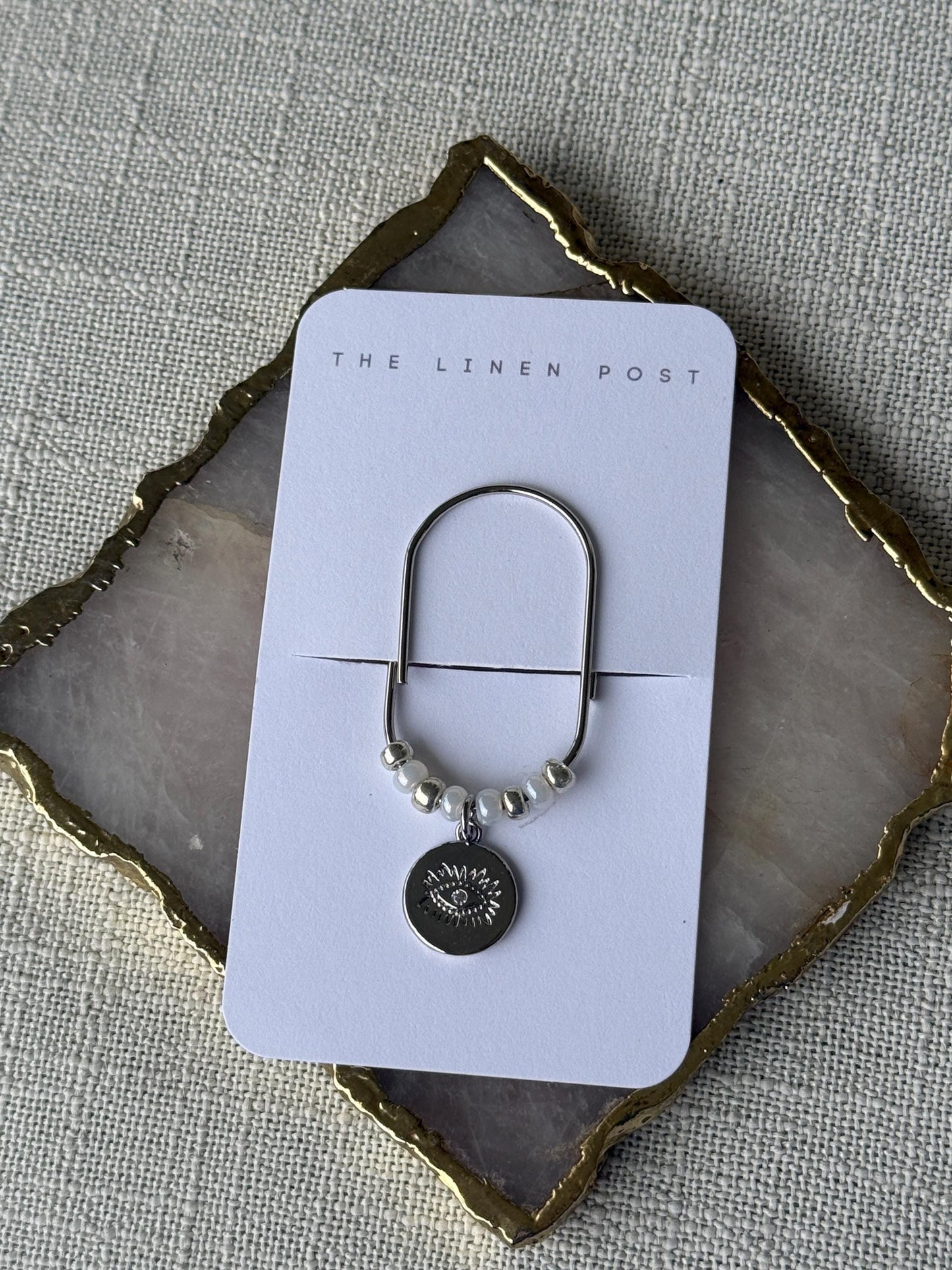 Silver Planner Paper Clip Evil Eye Bookmark for Journal Accessories Cute Adorable Planning Accessory Book Placeholder Charm Hamsa Bookmark