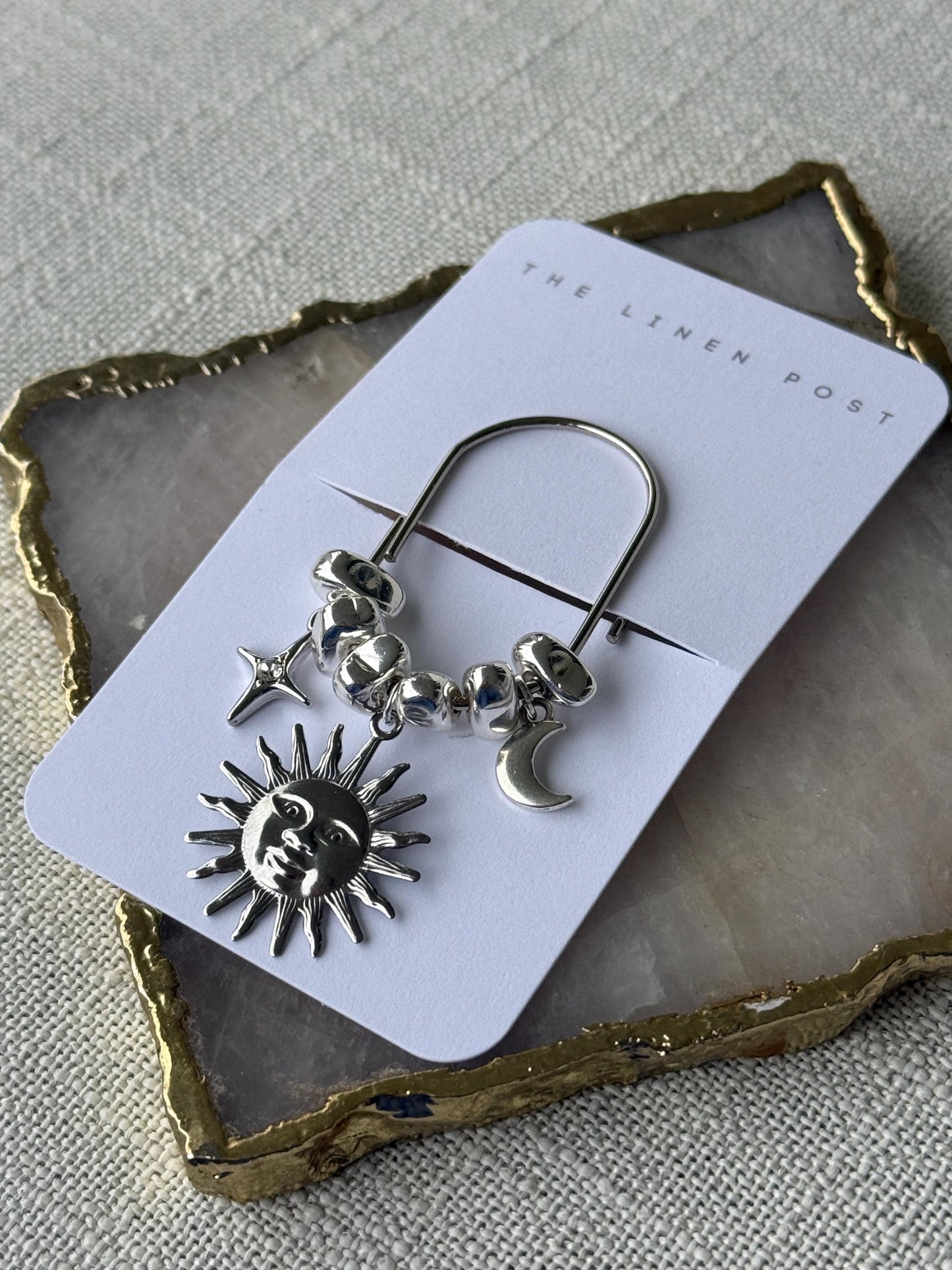 Planner Paper Clip Gold Bookmark for Journal with Sun Moon and Stars Accessories Cute Adorable Planning Accessory Book Placeholder Charm