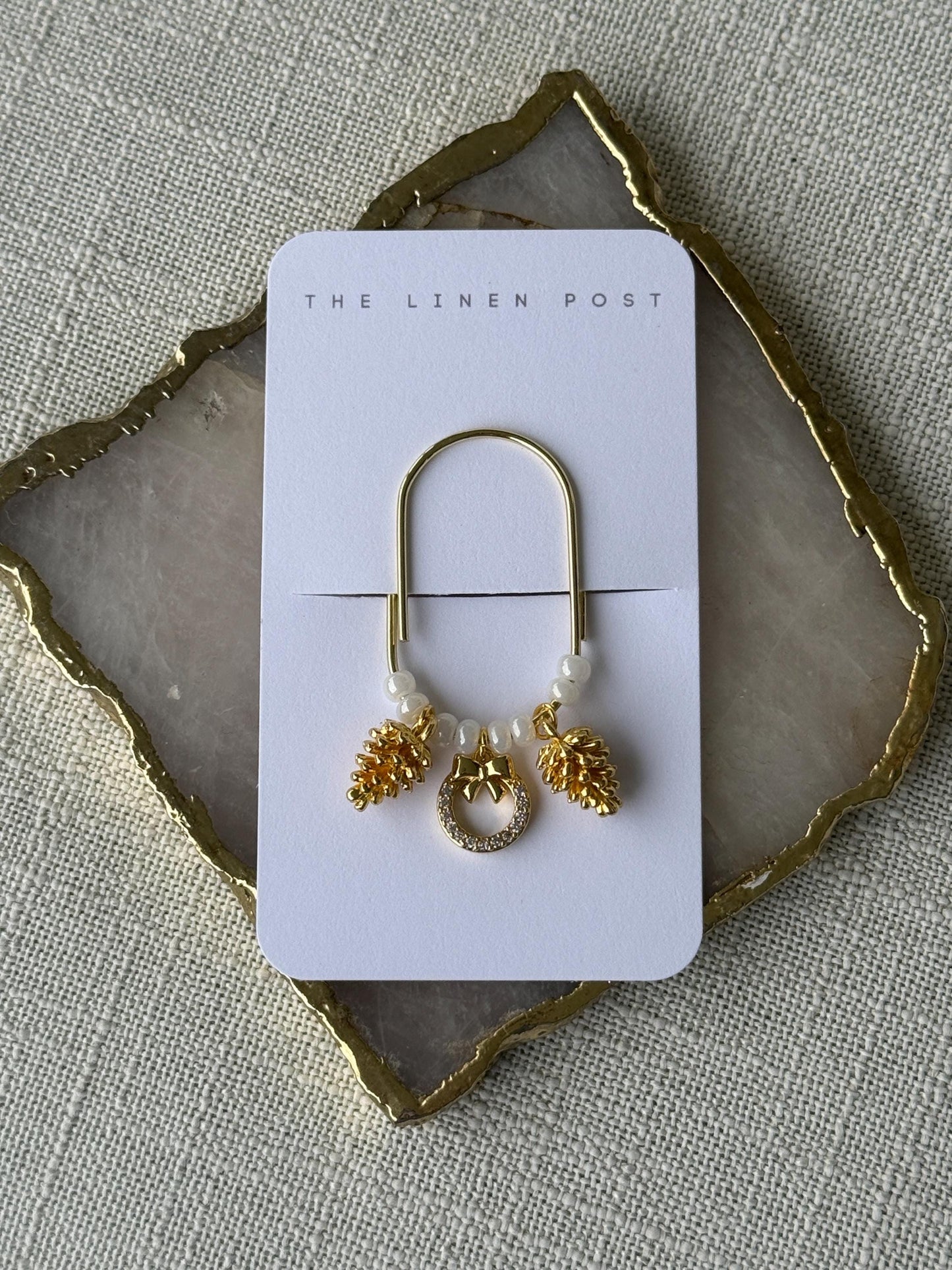Gold Planner Paper Clip Gold Bookmark for Journal Christmas Accessories Cute Planning Accessory Book Xmas tree Charm Holiday Planner charms