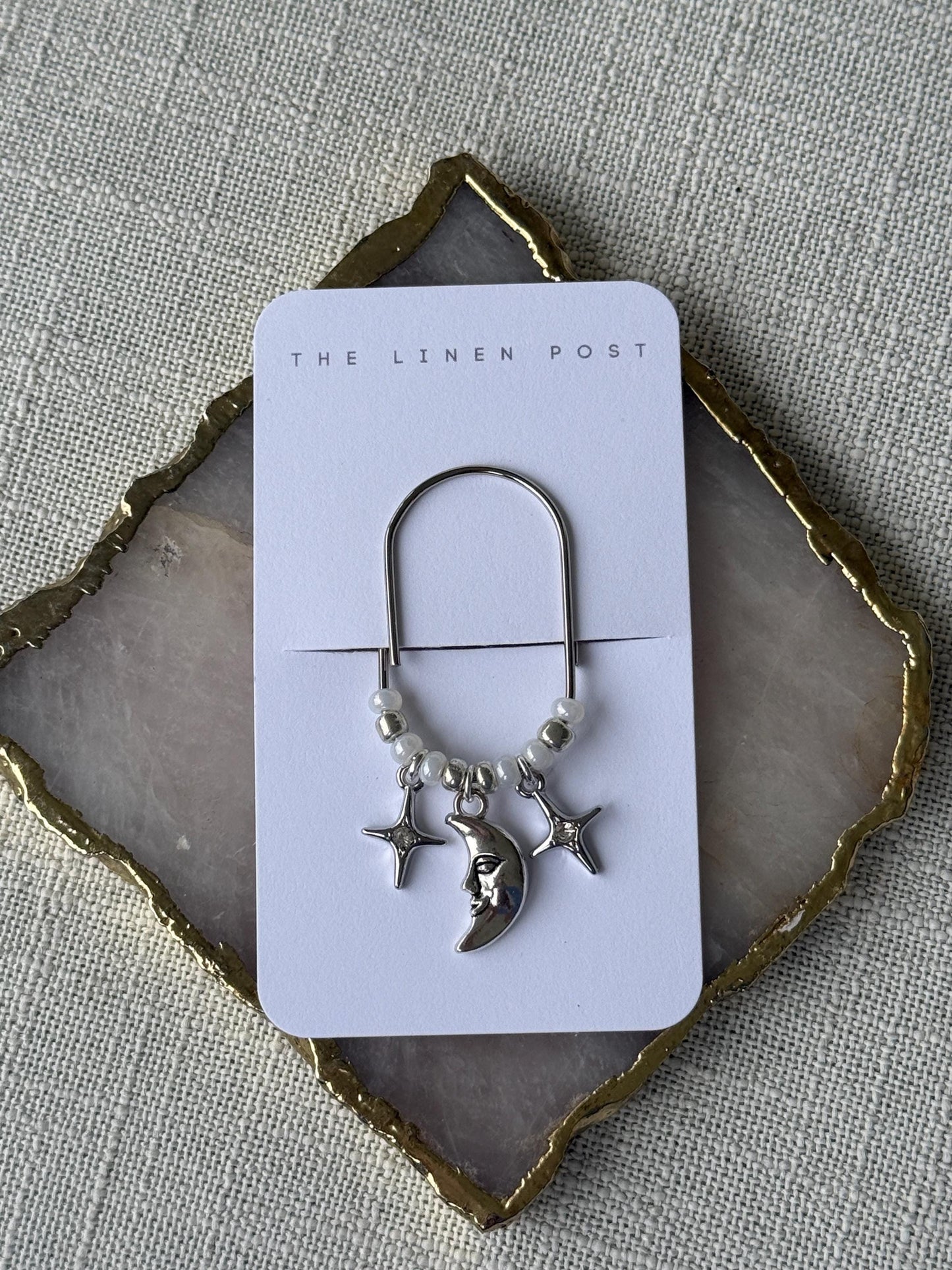 Planner Paper Clip Silver Bookmark for Journal  Stars Accessories Cute Adorable Planning Accessory Book Placeholder Moon Charm Celestial