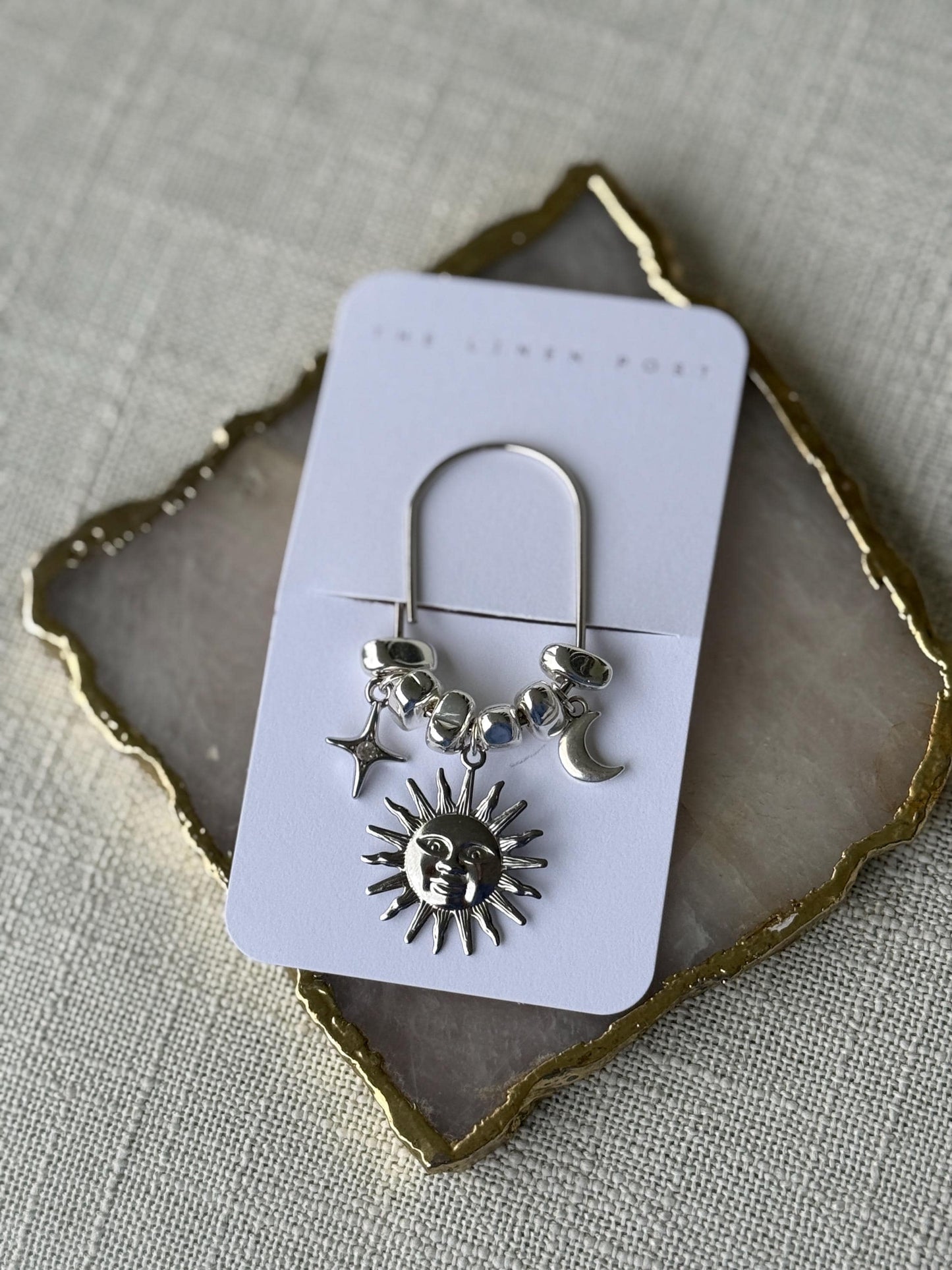 Planner Paper Clip Gold Bookmark for Journal with Sun Moon and Stars Accessories Cute Adorable Planning Accessory Book Placeholder Charm