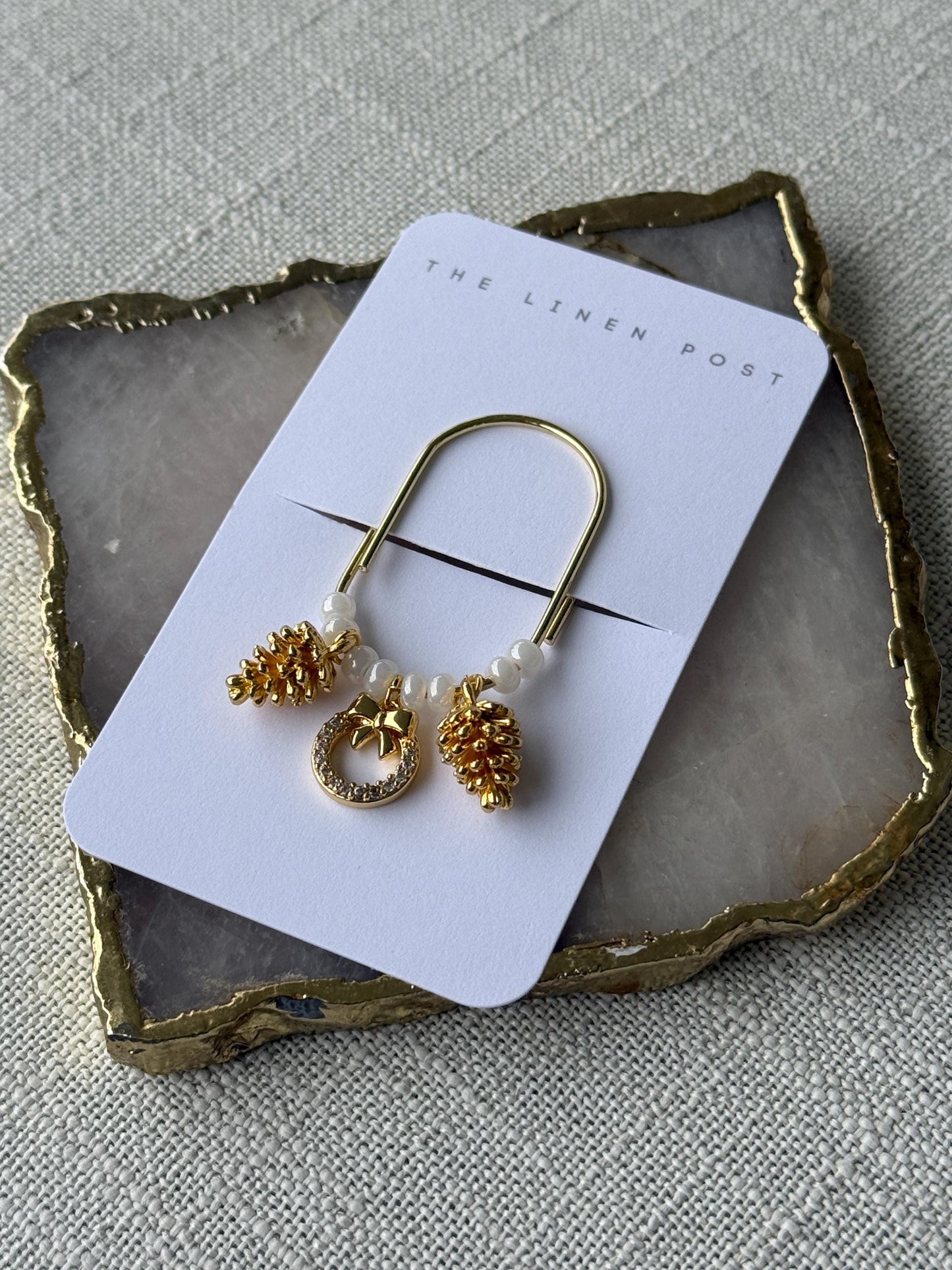 Gold Planner Paper Clip Gold Bookmark for Journal Christmas Accessories Cute Planning Accessory Book Xmas tree Charm Holiday Planner charms