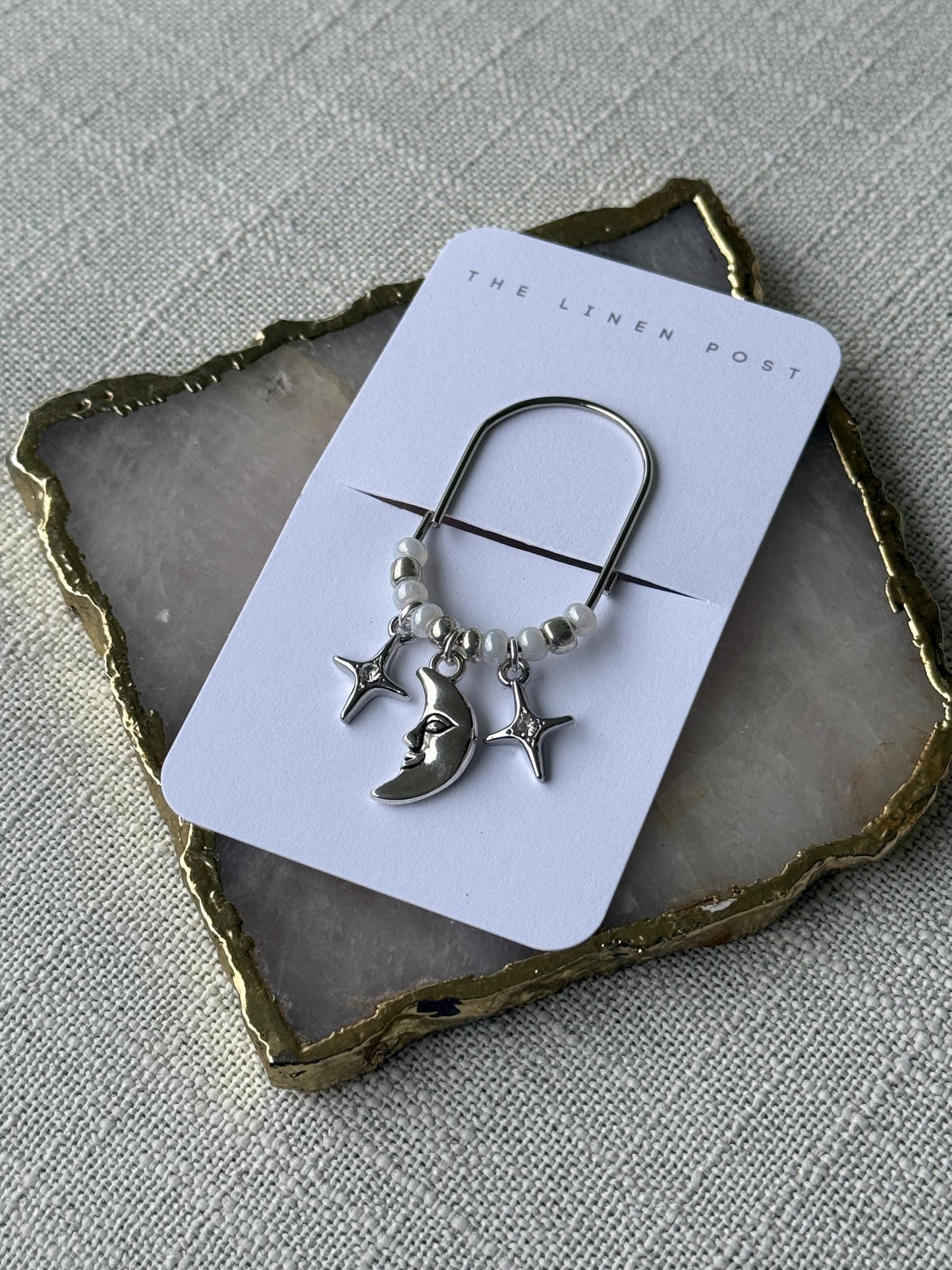 Planner Paper Clip Silver Bookmark for Journal  Stars Accessories Cute Adorable Planning Accessory Book Placeholder Moon Charm Celestial