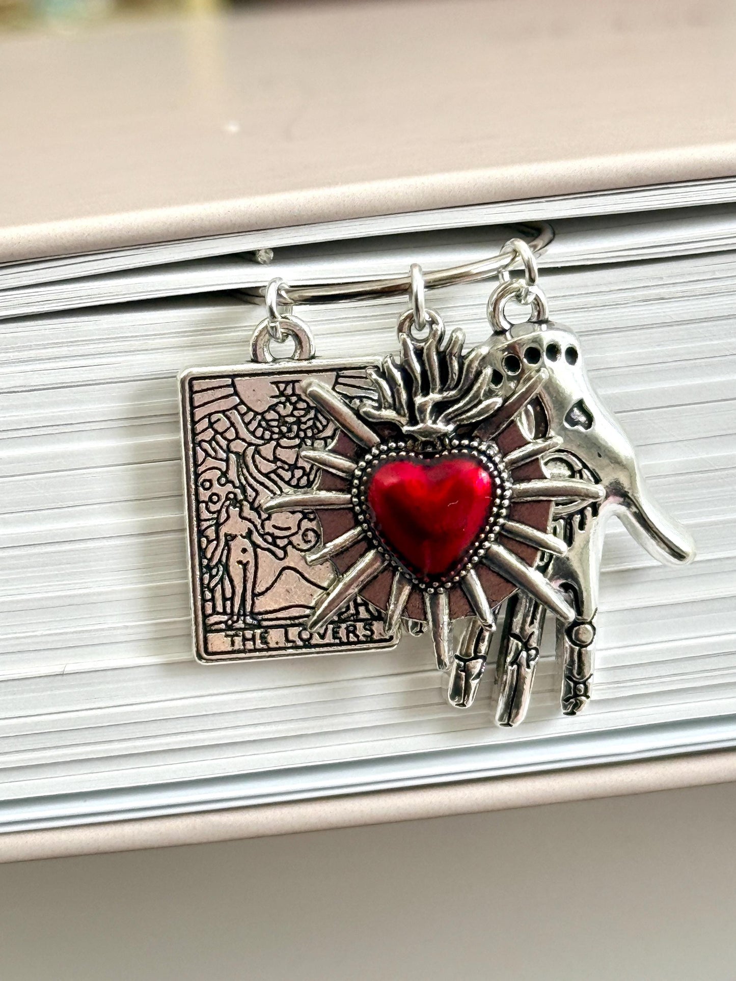 Planner Paper Clip | Silver Tarot Bookmark for Journal | Accessories | Cute Spooky Planning Accessory | Book sacred heart Charm