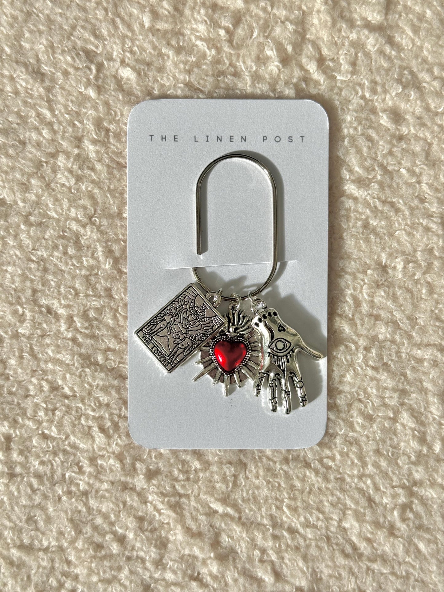 Planner Paper Clip | Silver Tarot Bookmark for Journal | Accessories | Cute Spooky Planning Accessory | Book sacred heart Charm