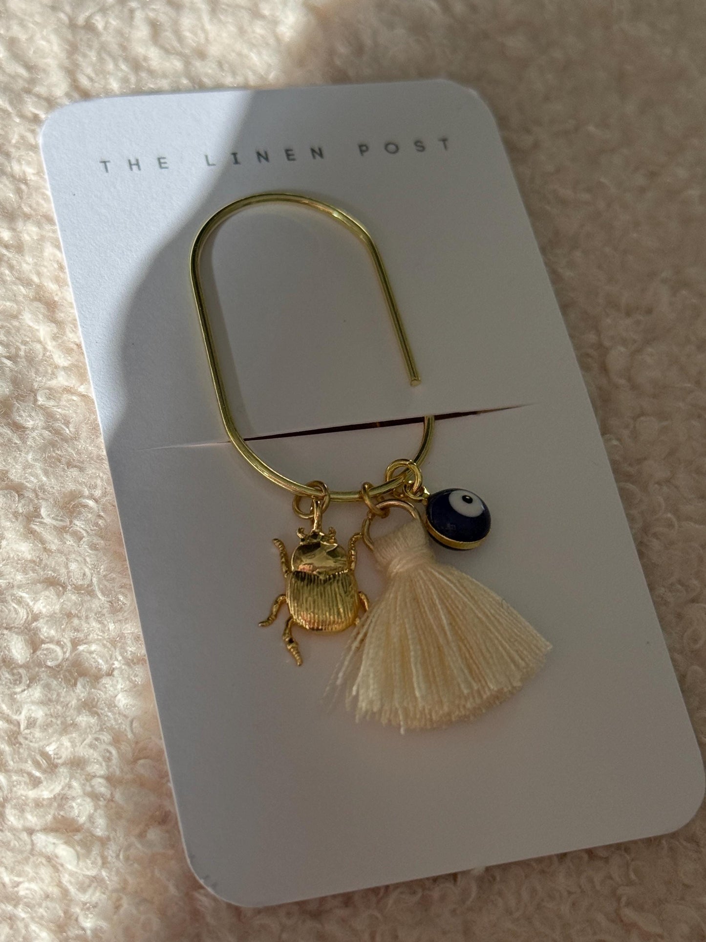 Gold Planner Paper Clip Gold Bookmark for Journal Evil Eye Accessories Cute Adorable Planning Accessory Book Charm Bug Charm Clip Tassle