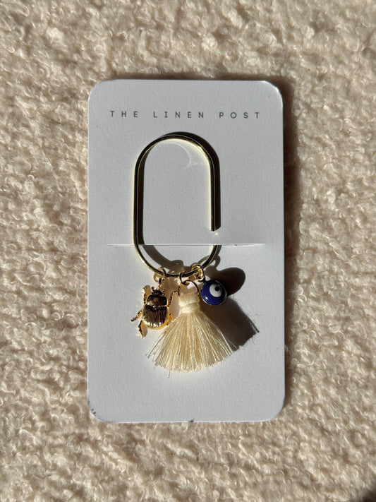 Evil Eye Beetle Tassel Planner Clip