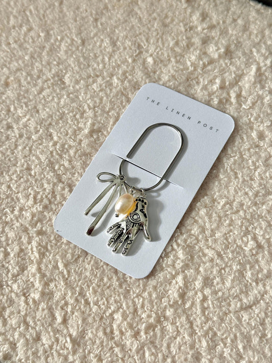 Halloween Planner Paper Clip tarot silver Bookmark for Journal Accessories Cute Planning Accessory Book Fall Charm psychic hand bow pearl
