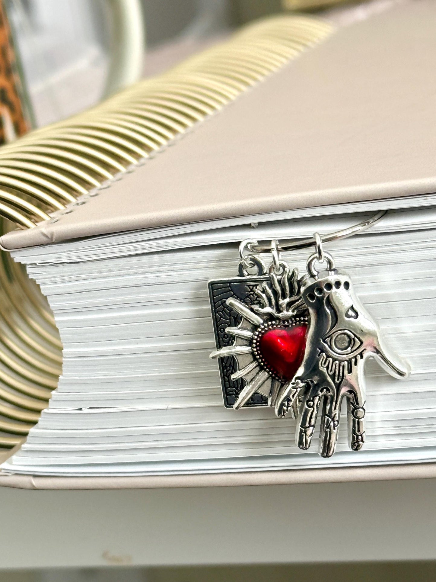 Planner Paper Clip | Silver Tarot Bookmark for Journal | Accessories | Cute Spooky Planning Accessory | Book sacred heart Charm