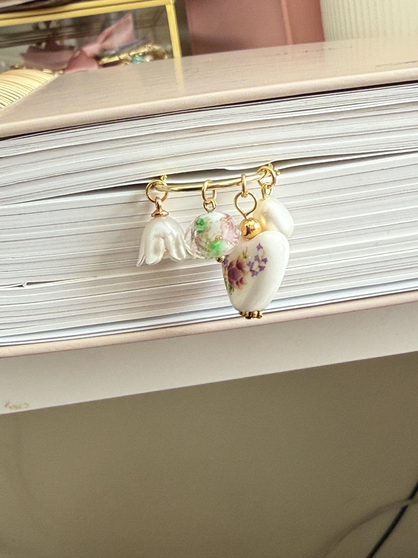 Planner Paper Clip Flower Bookmark for Journal Pink Planner Accessories Cute Adorable Planning Accessory Book Jumbo Placeholder Pearl Charm