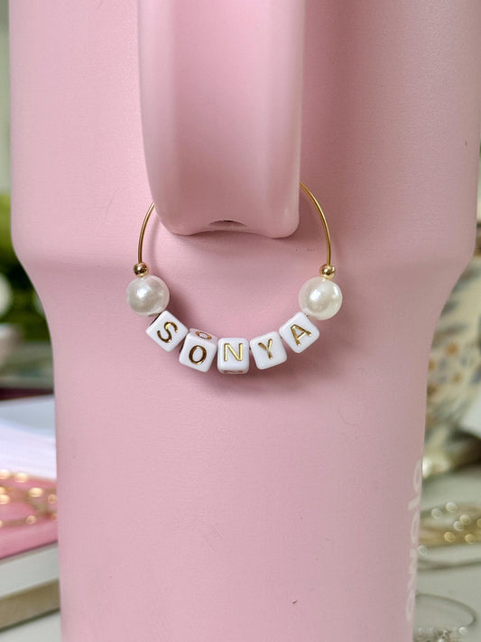Pearl Name Tumbler Charm