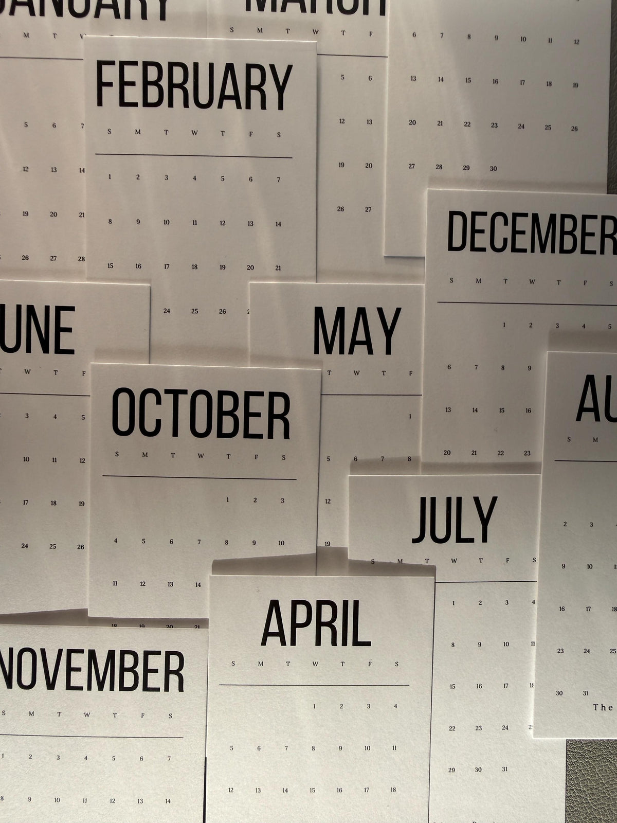 2027 Monthly Calendar Cards