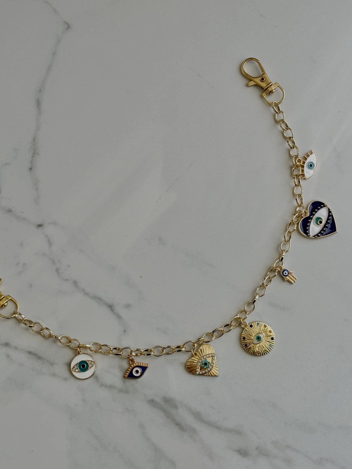Planner Chain Decor: Gold Tone with Evil Eye Charms
