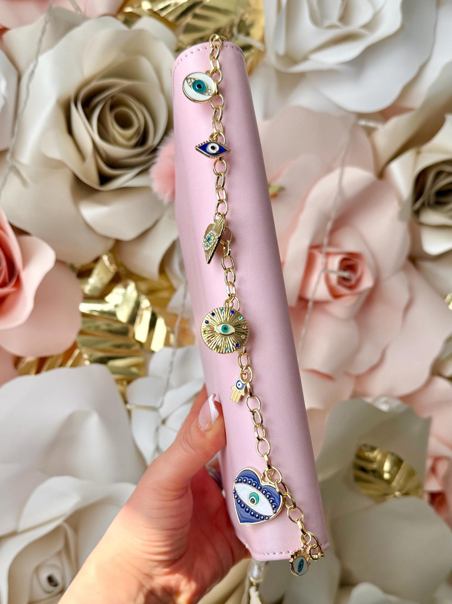 Planner Chain Decor: Gold Tone with Evil Eye Charms