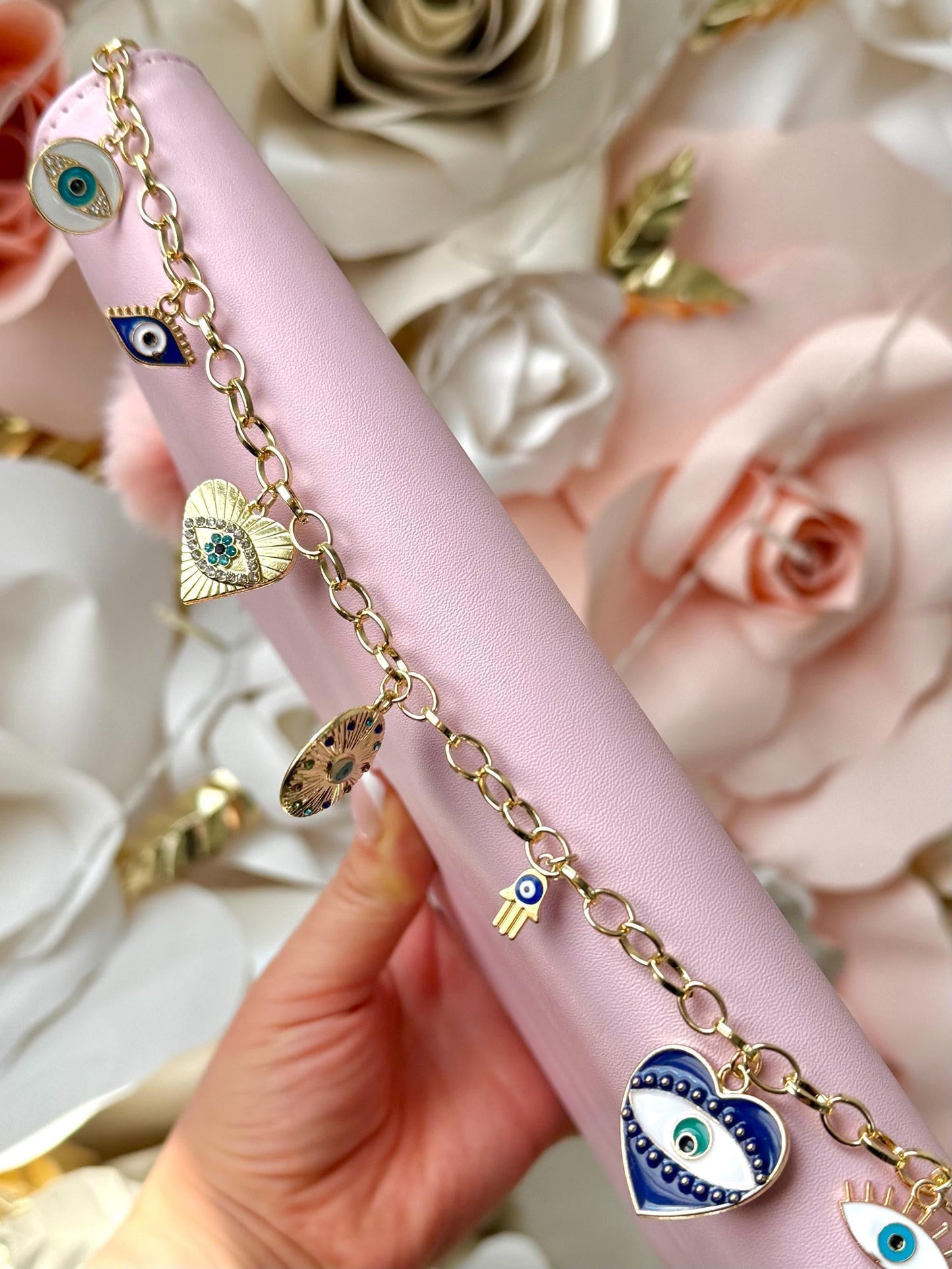 Planner Chain Decor: Gold Tone with Evil Eye Charms