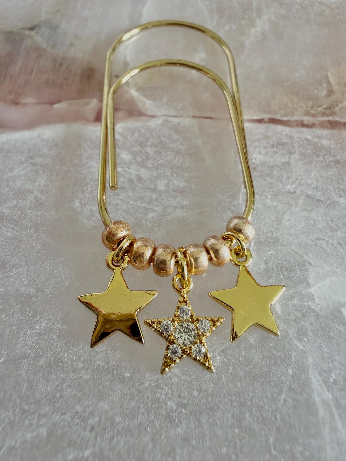Gold Star Paper Clip Bookmark: Cute Planner and Journal Accessory