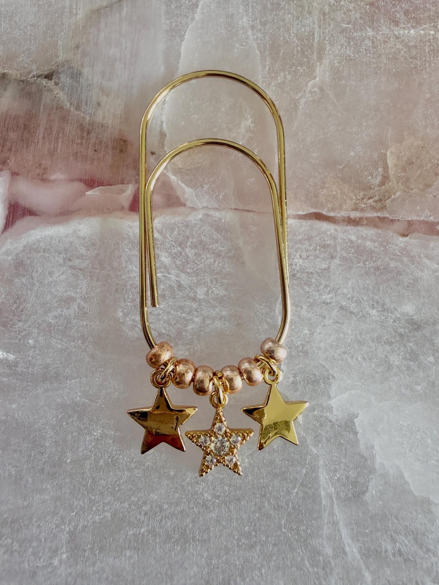 Gold Star Paper Clip Bookmark: Cute Planner and Journal Accessory