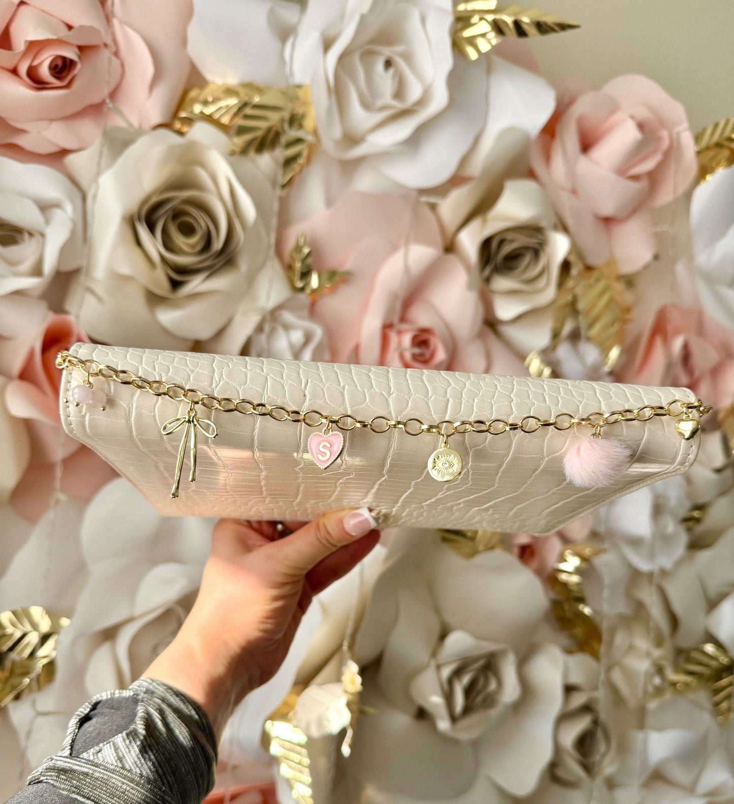 Planner Chain Accessory: Gold and Pink A5 with Charms
